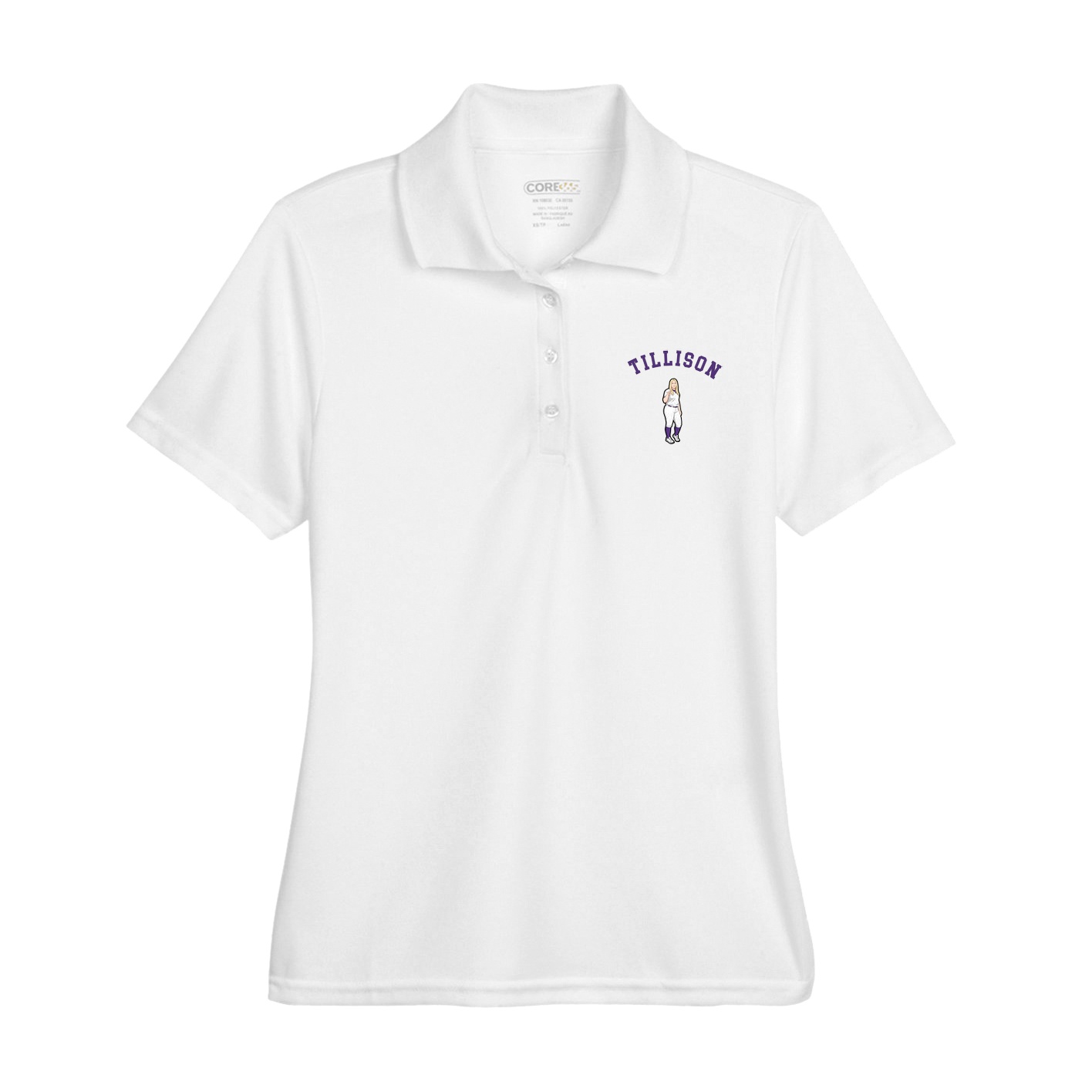 Womens Performance Polo — Shirsey Arch in White