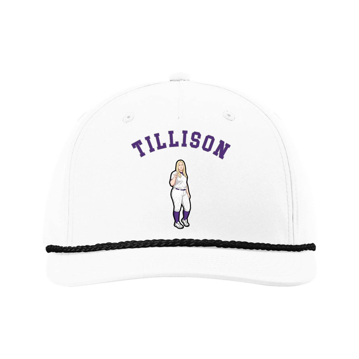 Five-Panel Classic Rope Cap — Shirsey Arch in White