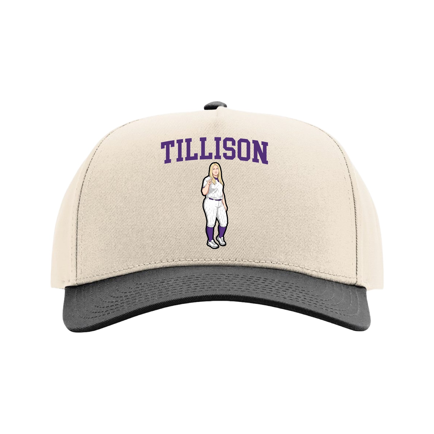 Full Fabric Five-Panel Champ Cap — Shirsey in Cream/Black