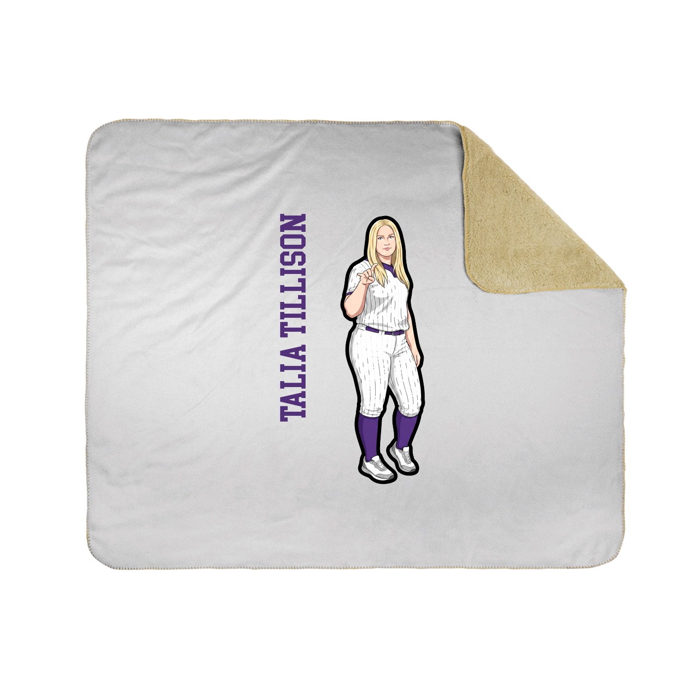 Throw Blanket — Name Vertical in White