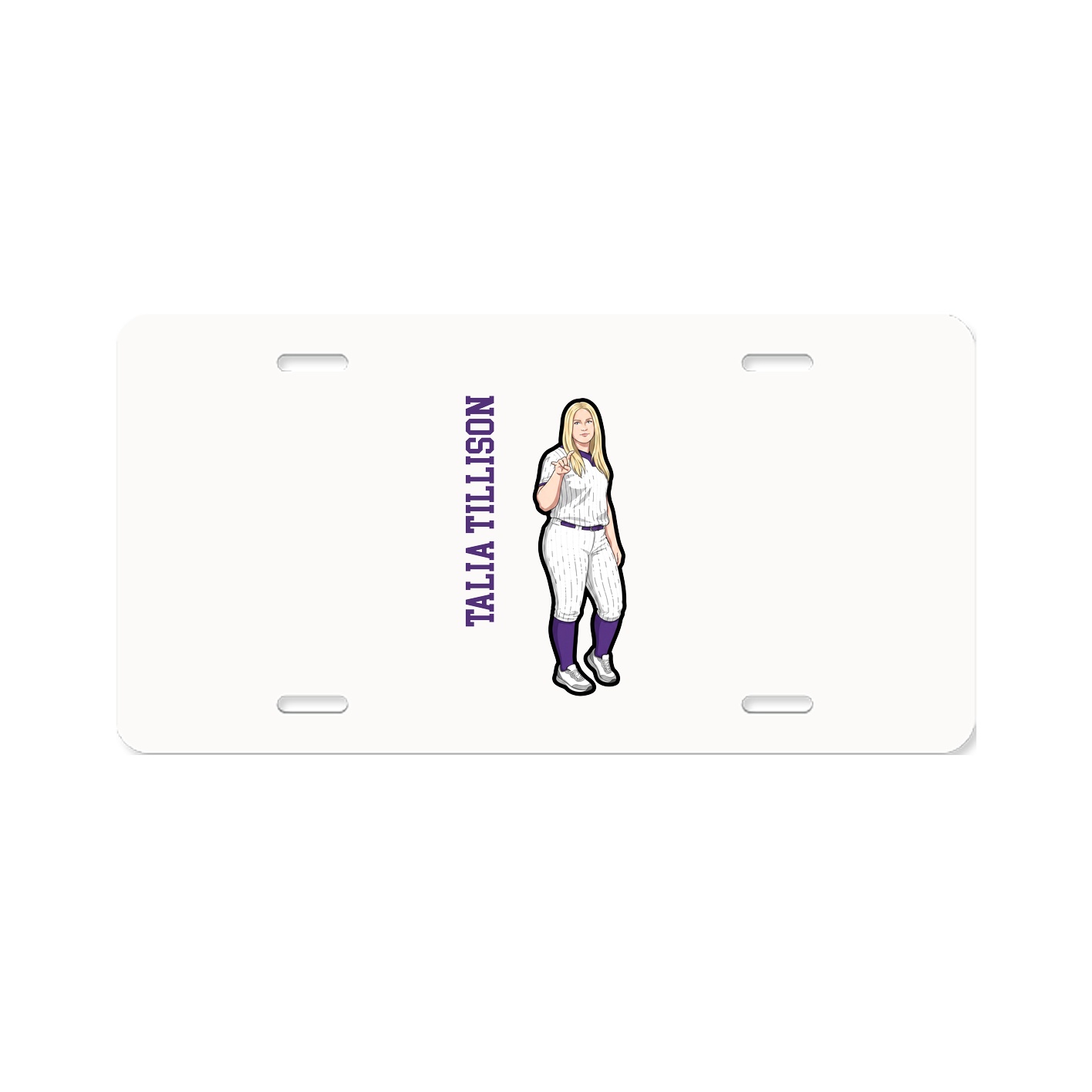 License Plate — Name Vertical in Classic
