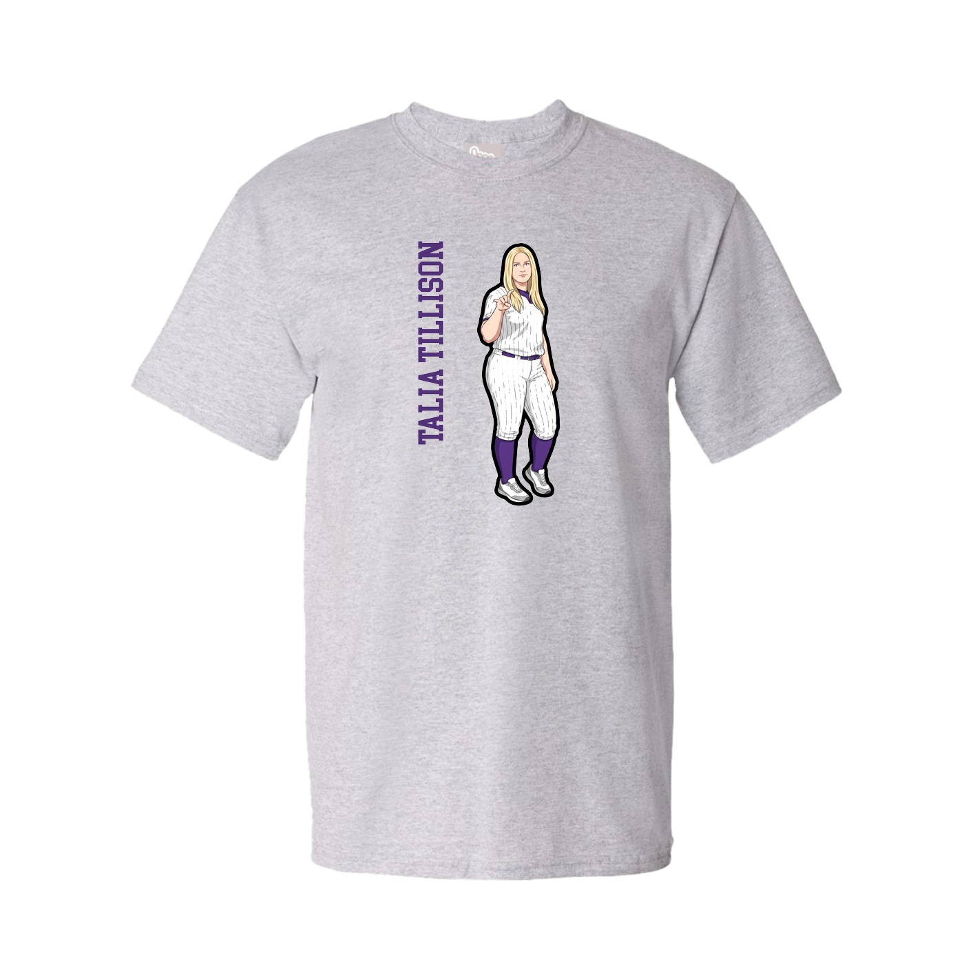 Tee — Name Vertical in Grey