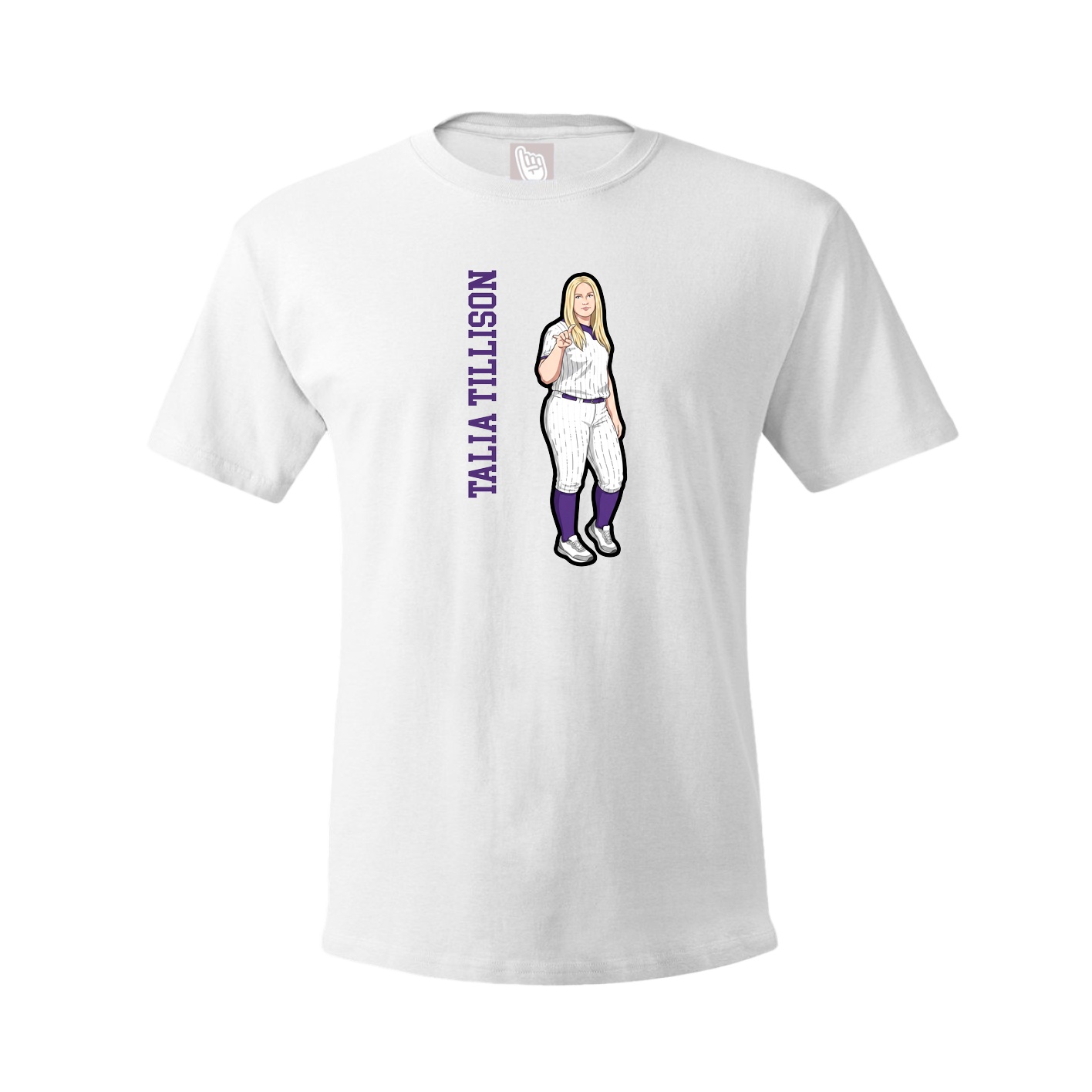Tee — Name Vertical in White