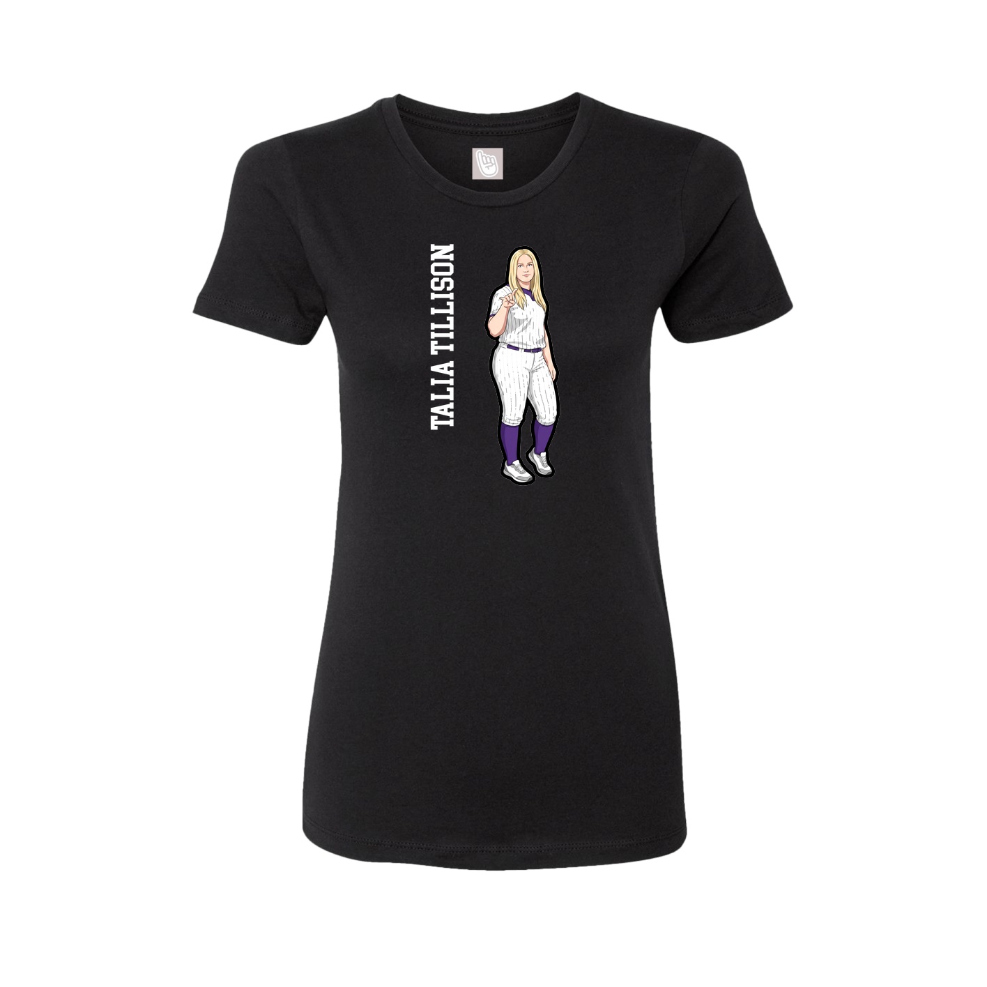 Womens Tee — Name Vertical in Black