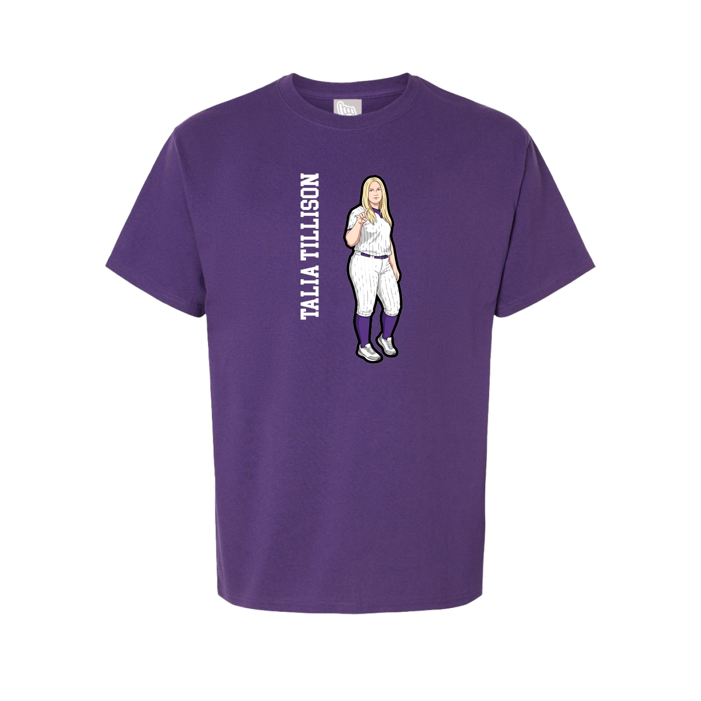Youth Tee — Name Vertical in Purple