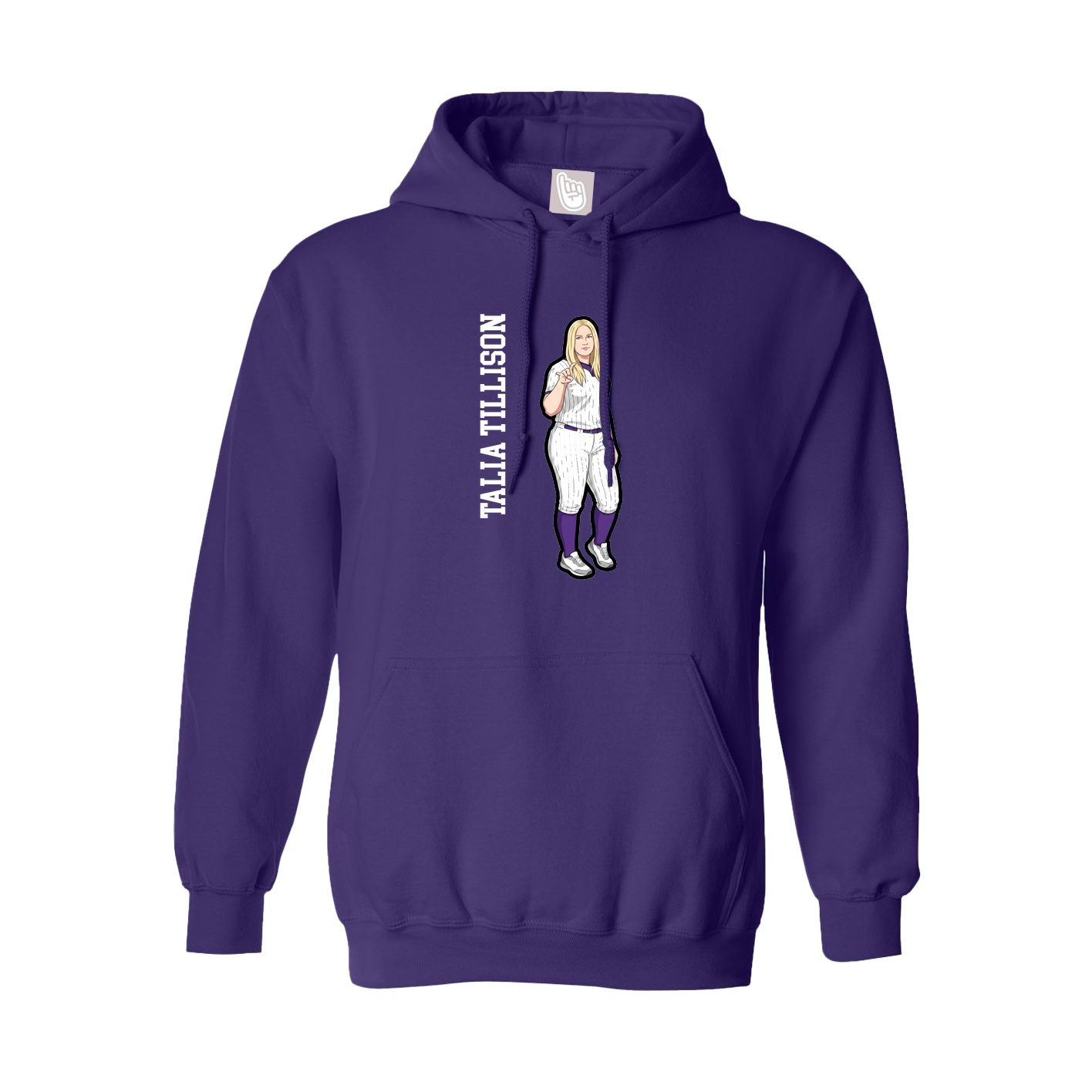 Hoodie — Name Vertical in Purple