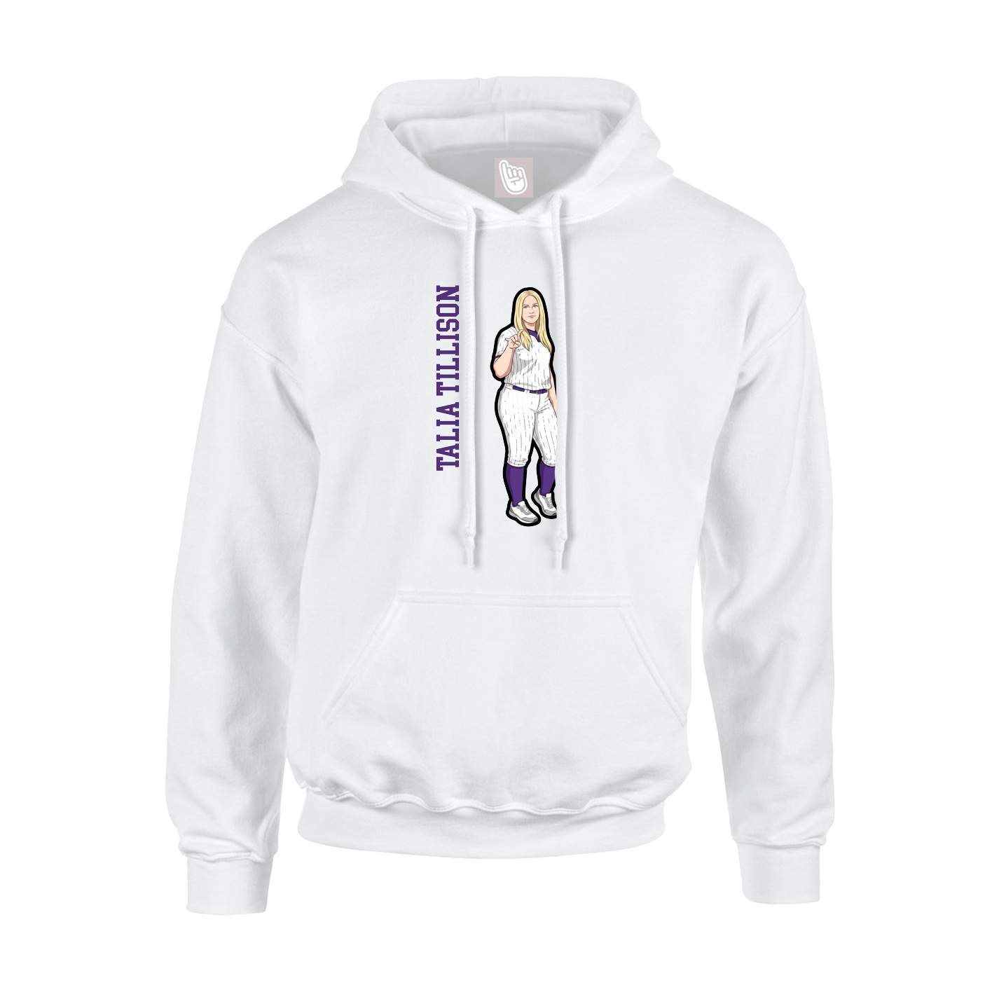 Youth Hoodie — Name Vertical in White