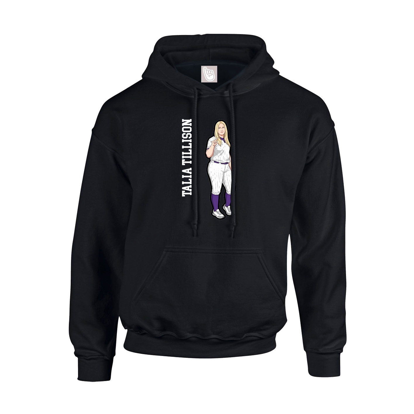 Youth Hoodie — Name Vertical in Black