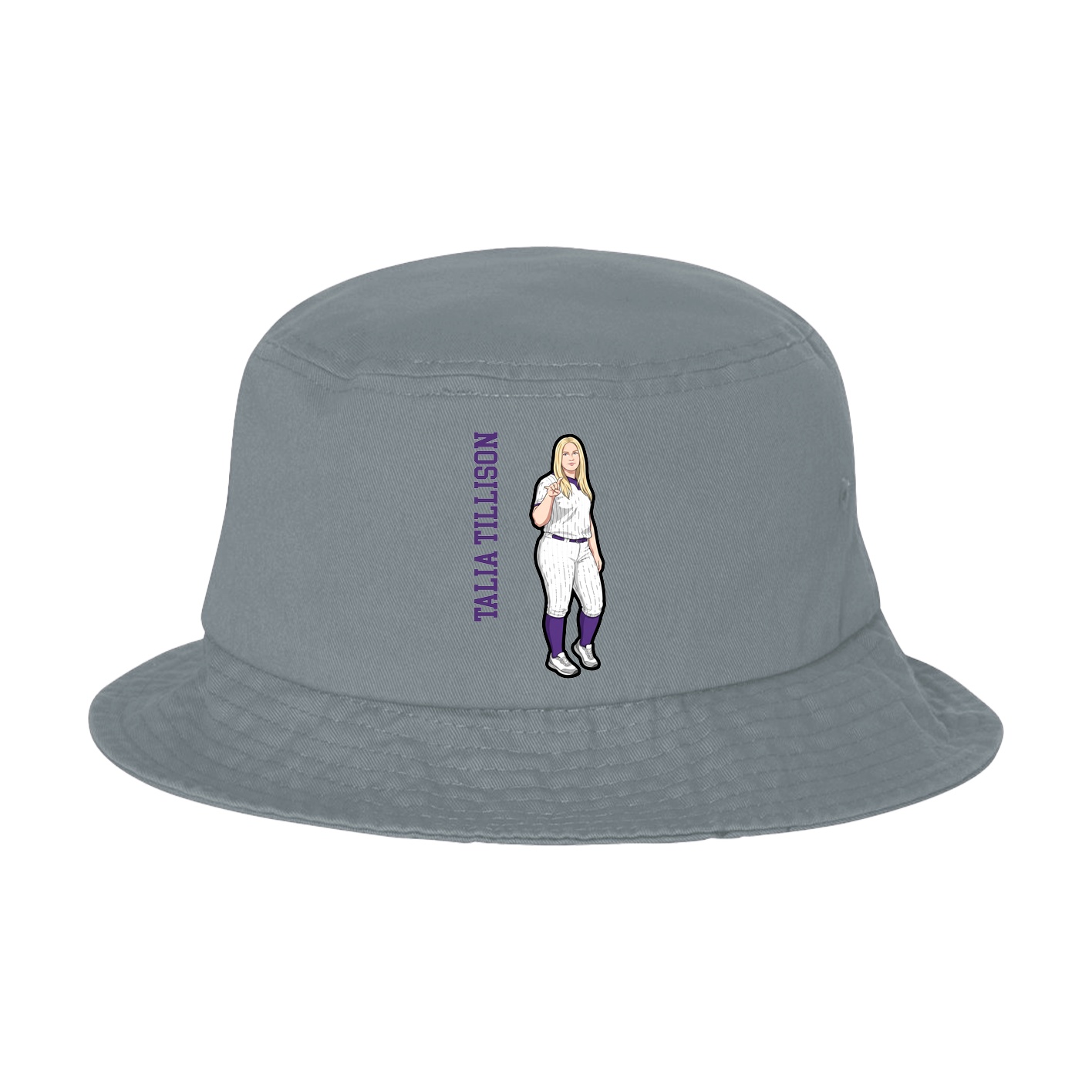 Bucket Cap — Name Vertical in Grey