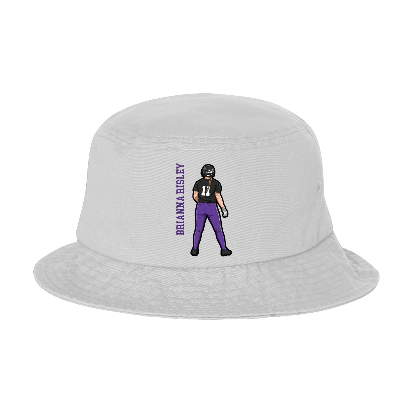 Bucket Cap — Name Vertical in White