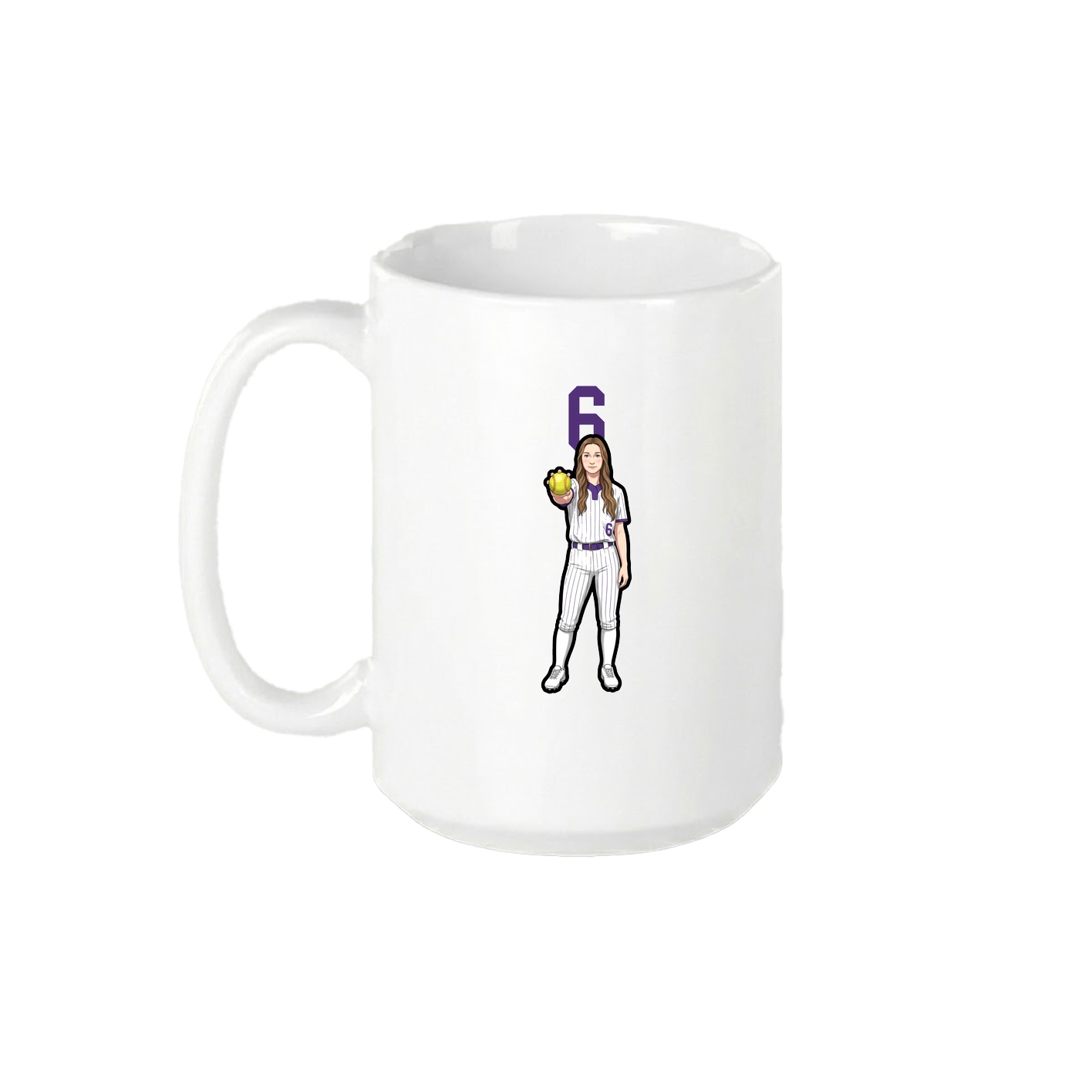 15oz Coffee Mug — Number Top in White