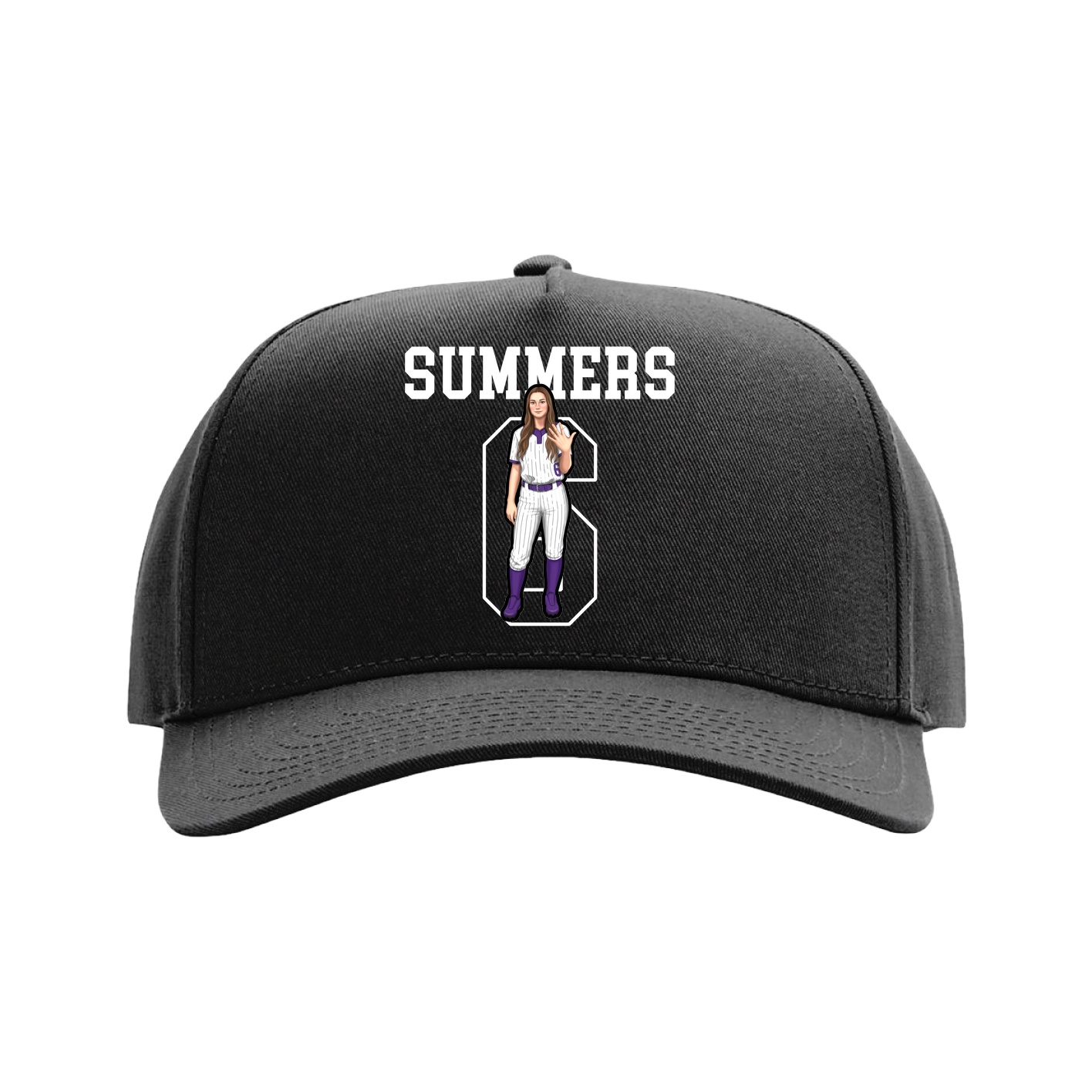 Full Fabric Five-Panel Champ Cap — Shirsey in Black