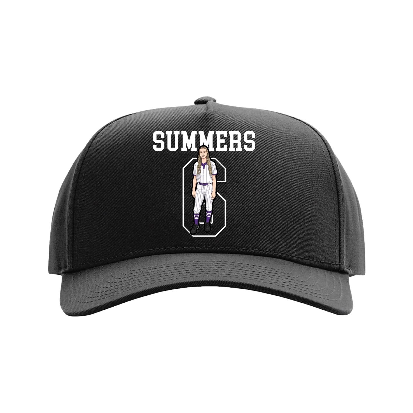 Full Fabric Five-Panel Champ Cap — Shirsey in Black