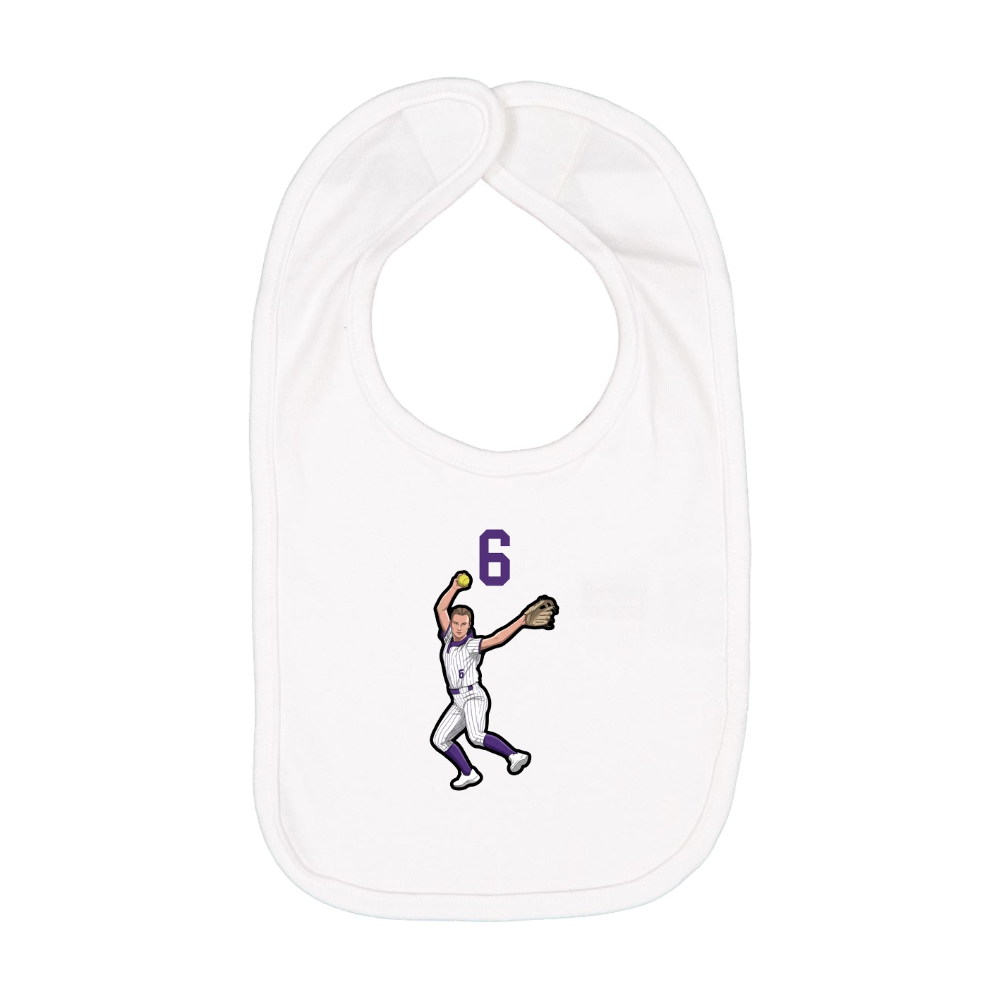 Infant Bib — Number Top in White