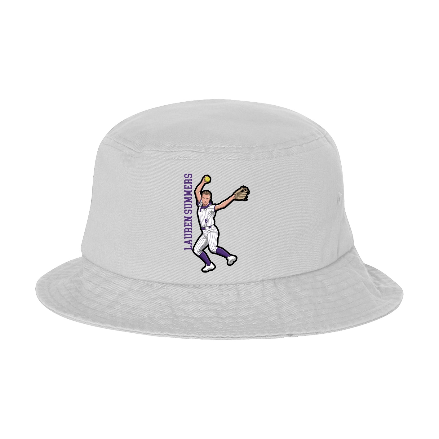 Bucket Cap — Name Vertical in White