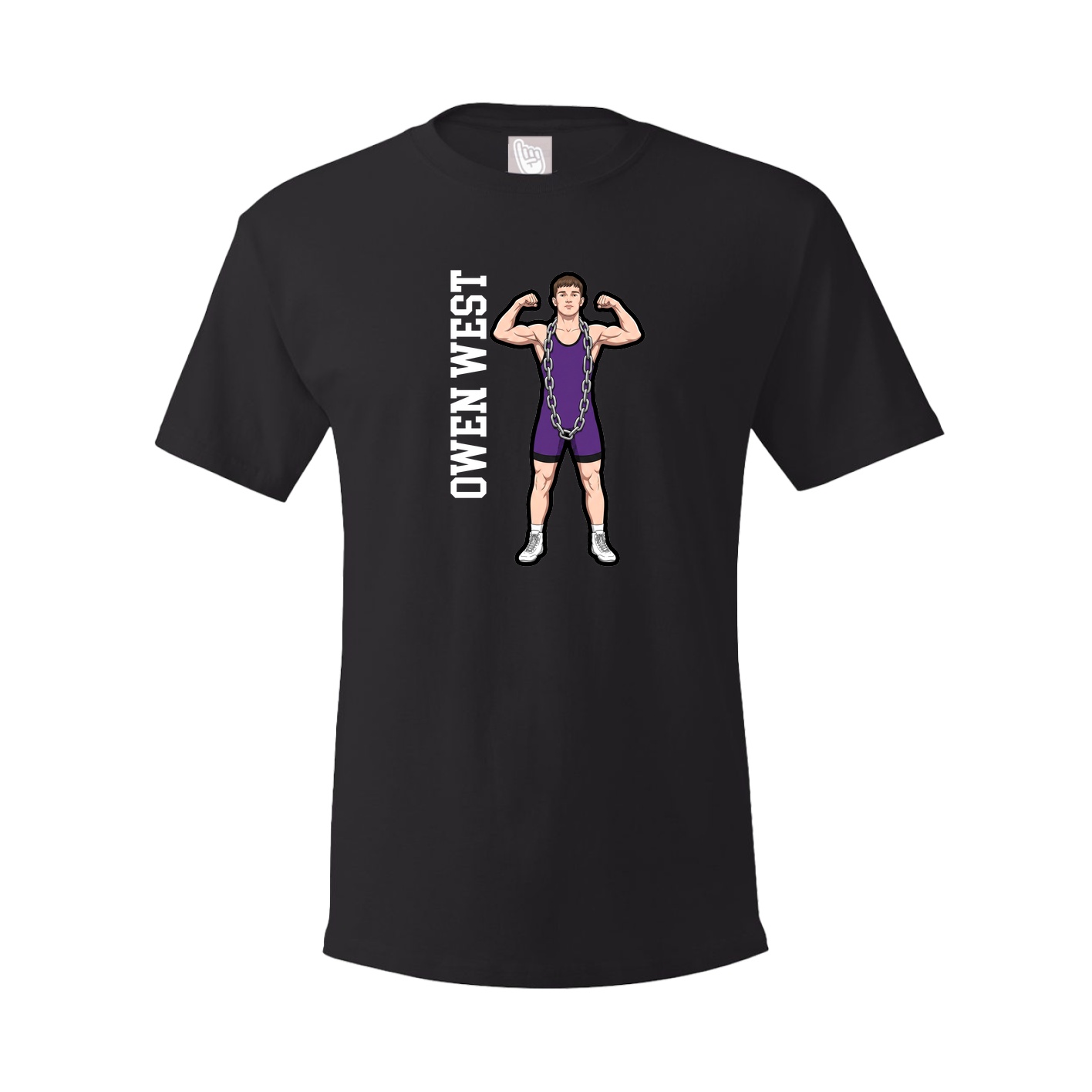 Youth Tee — Name Vertical in Black