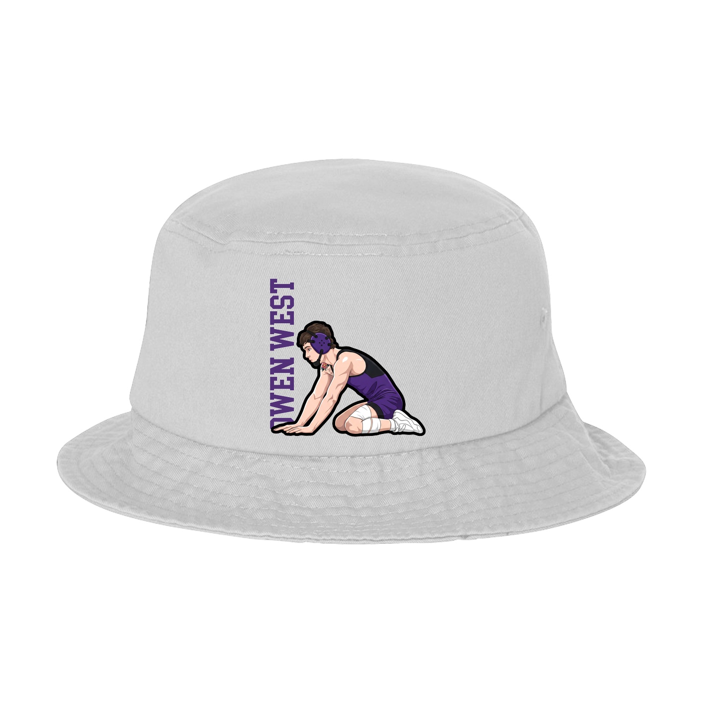 Bucket Cap — Name Vertical in White
