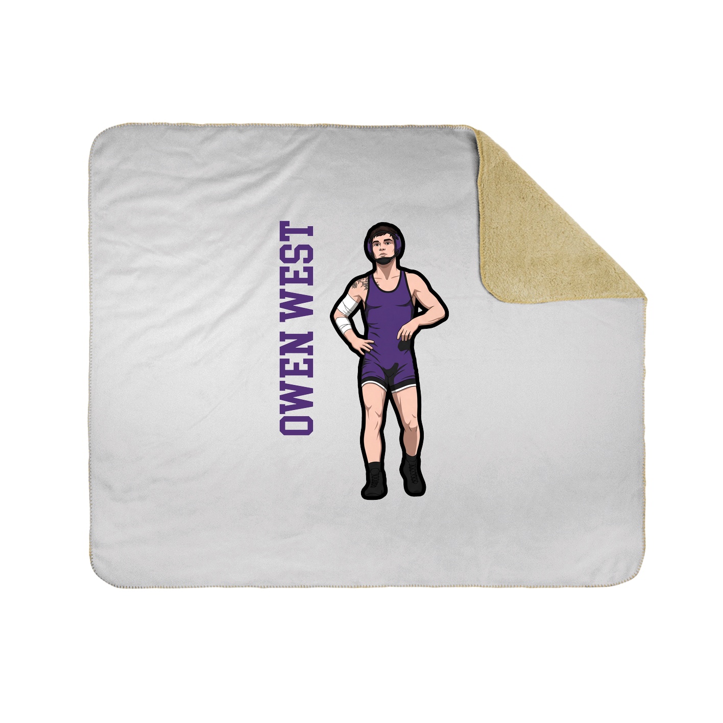 Throw Blanket — Name Vertical in White