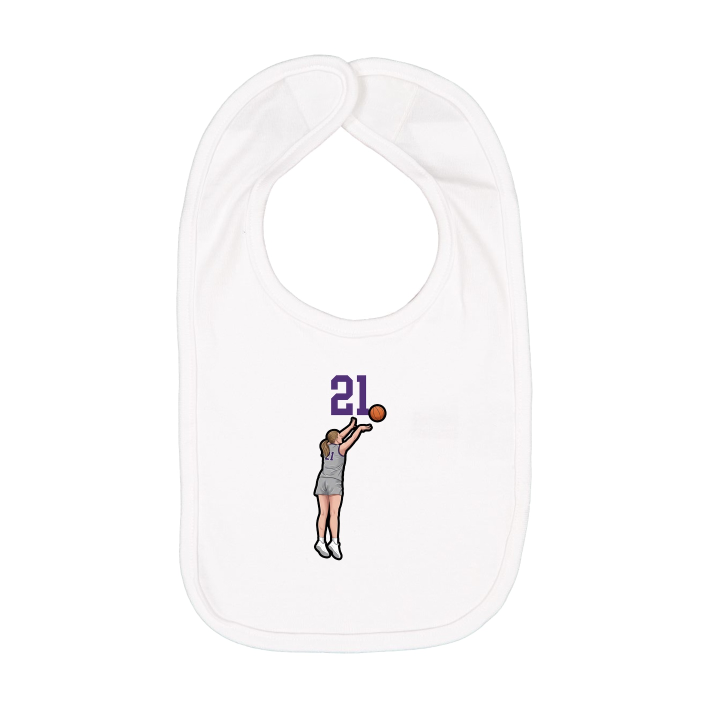Infant Bib — Number Top in White