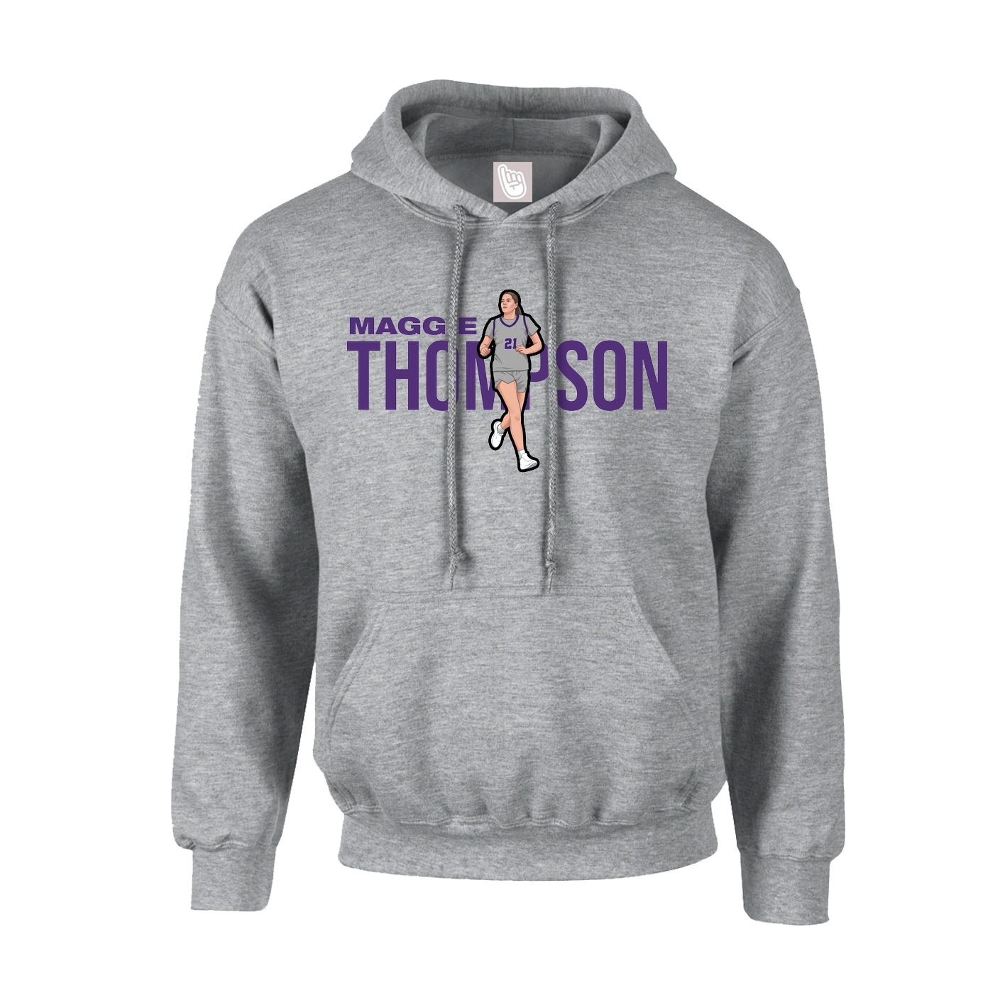 Youth Hoodie — Player Name in Grey