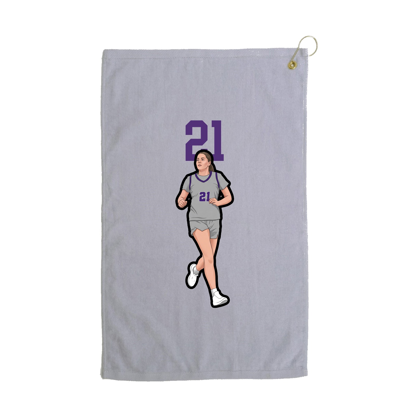 Golf Towel — Number Top in Grey