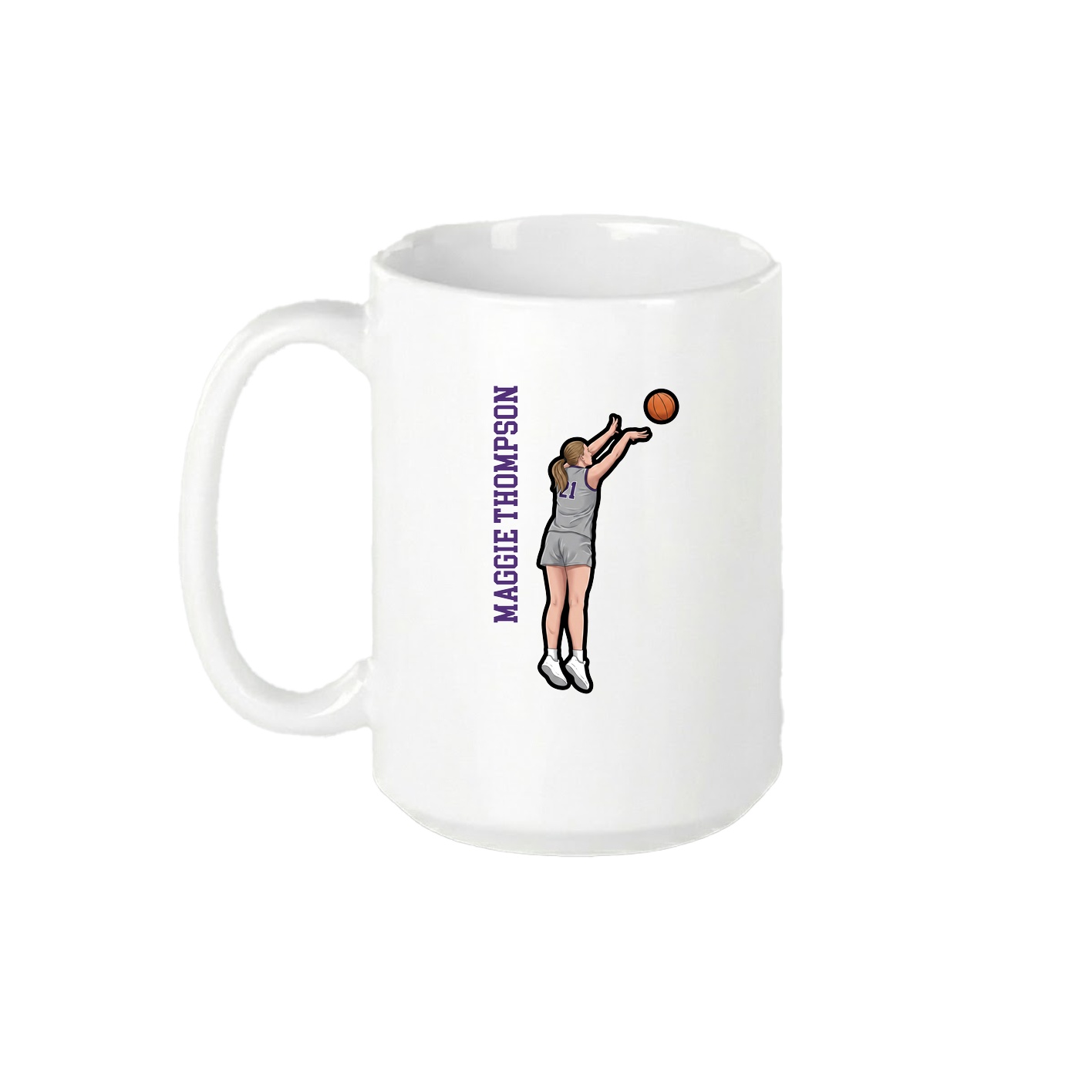 15oz Coffee Mug — Name Vertical in White
