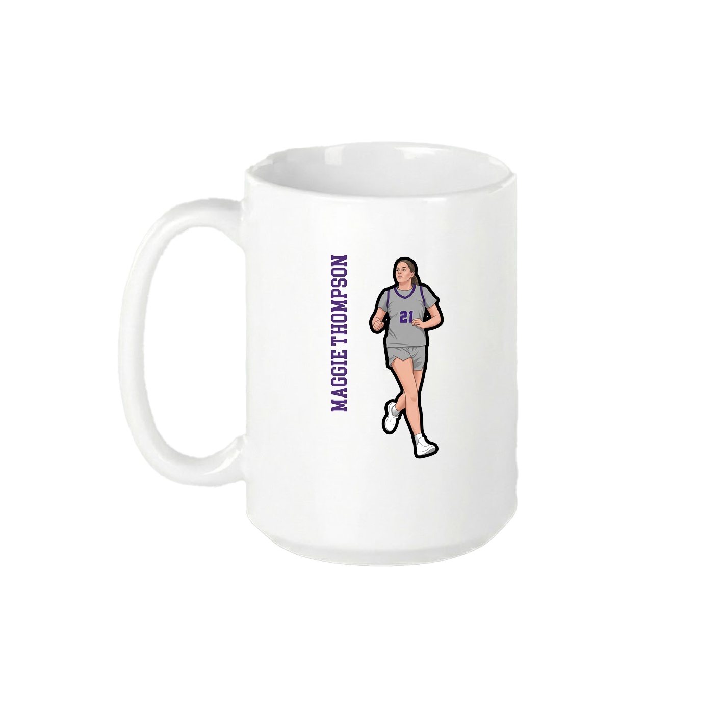 15oz Coffee Mug — Name Vertical in White