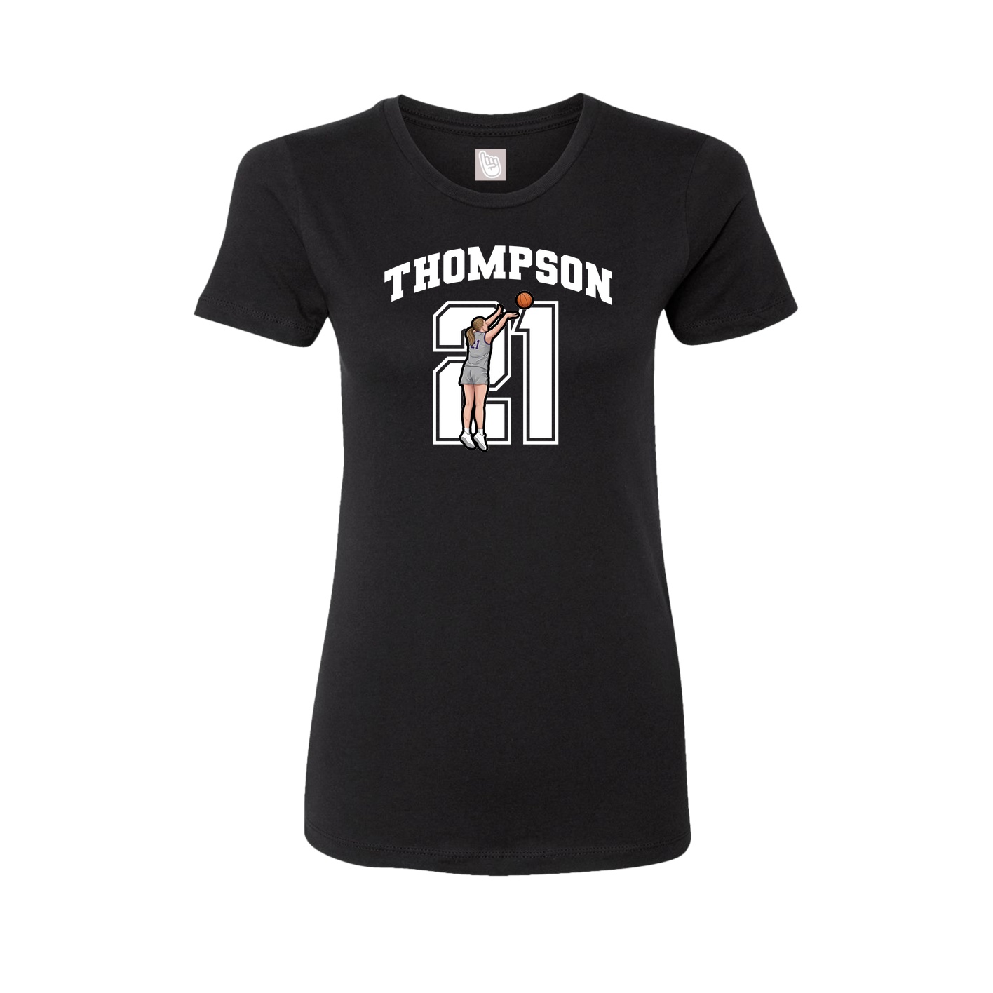 Fitted Women's Tee — Number in Black