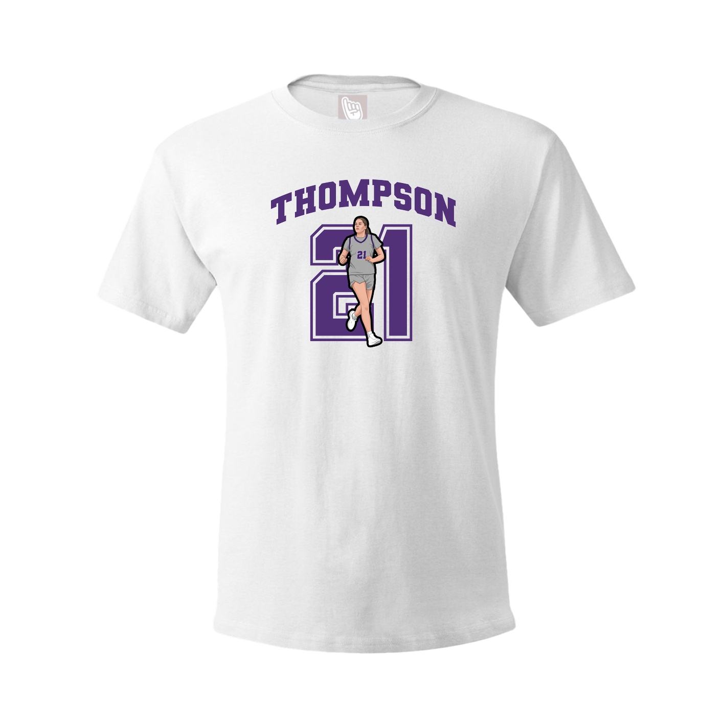 Youth Tee — Number in White