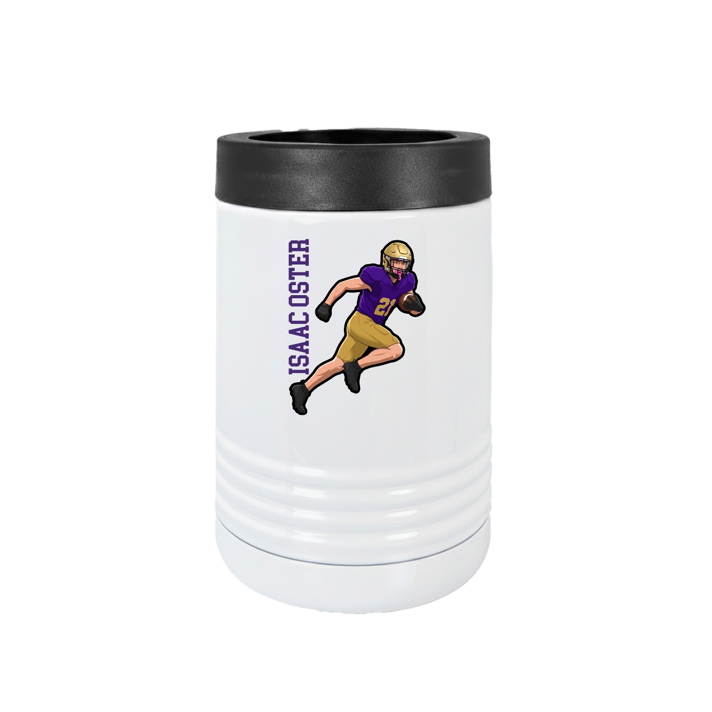 Beverage Holder — Name Vertical in White