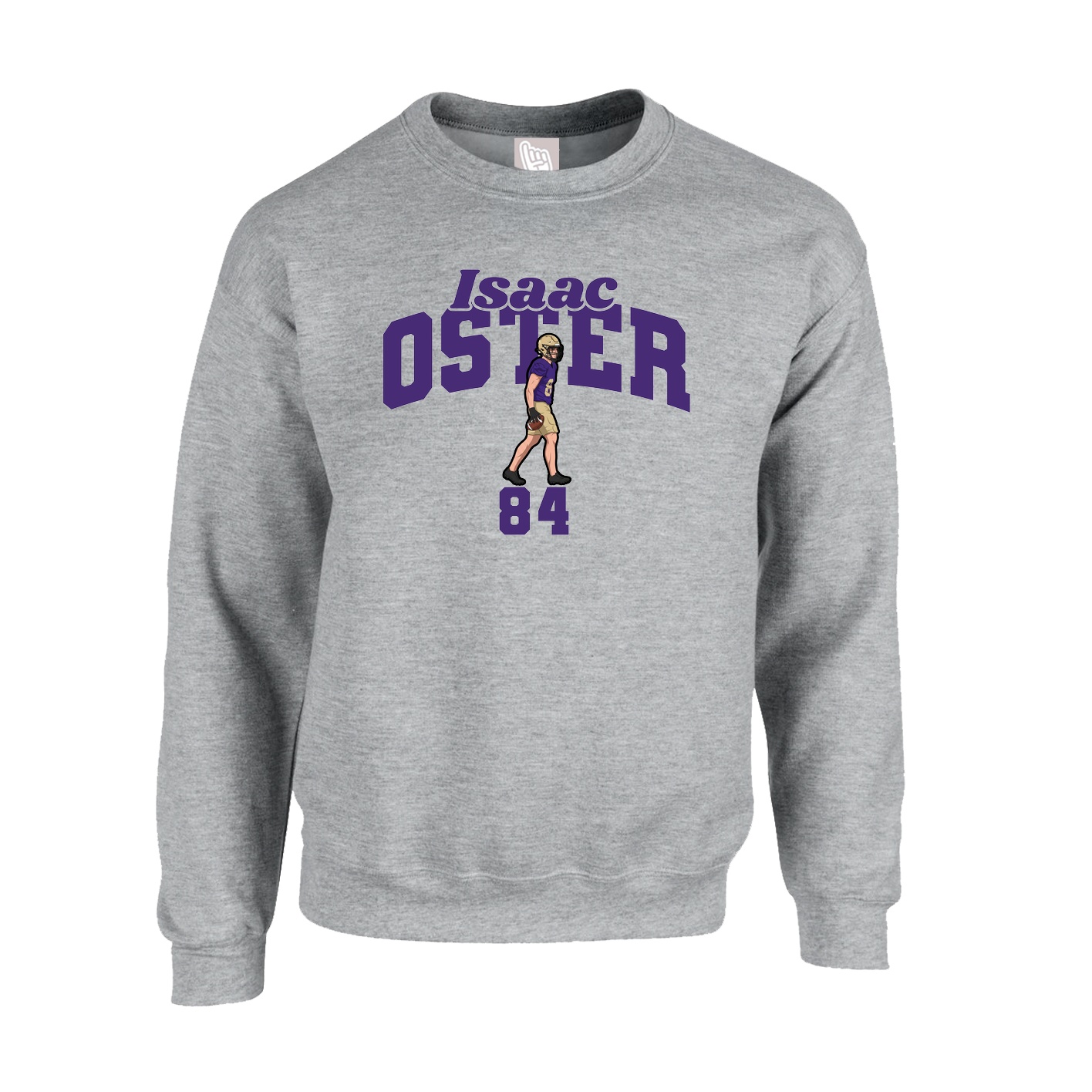 Fleece Crew — Signature Arch in Grey