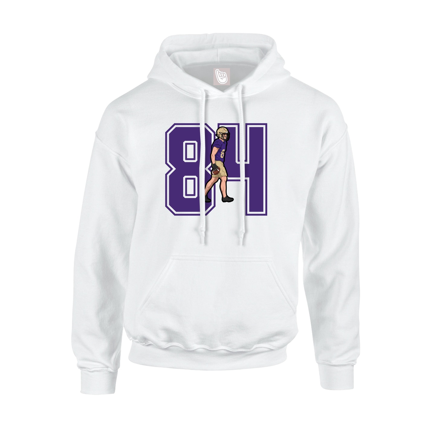Hoodie — Number in White