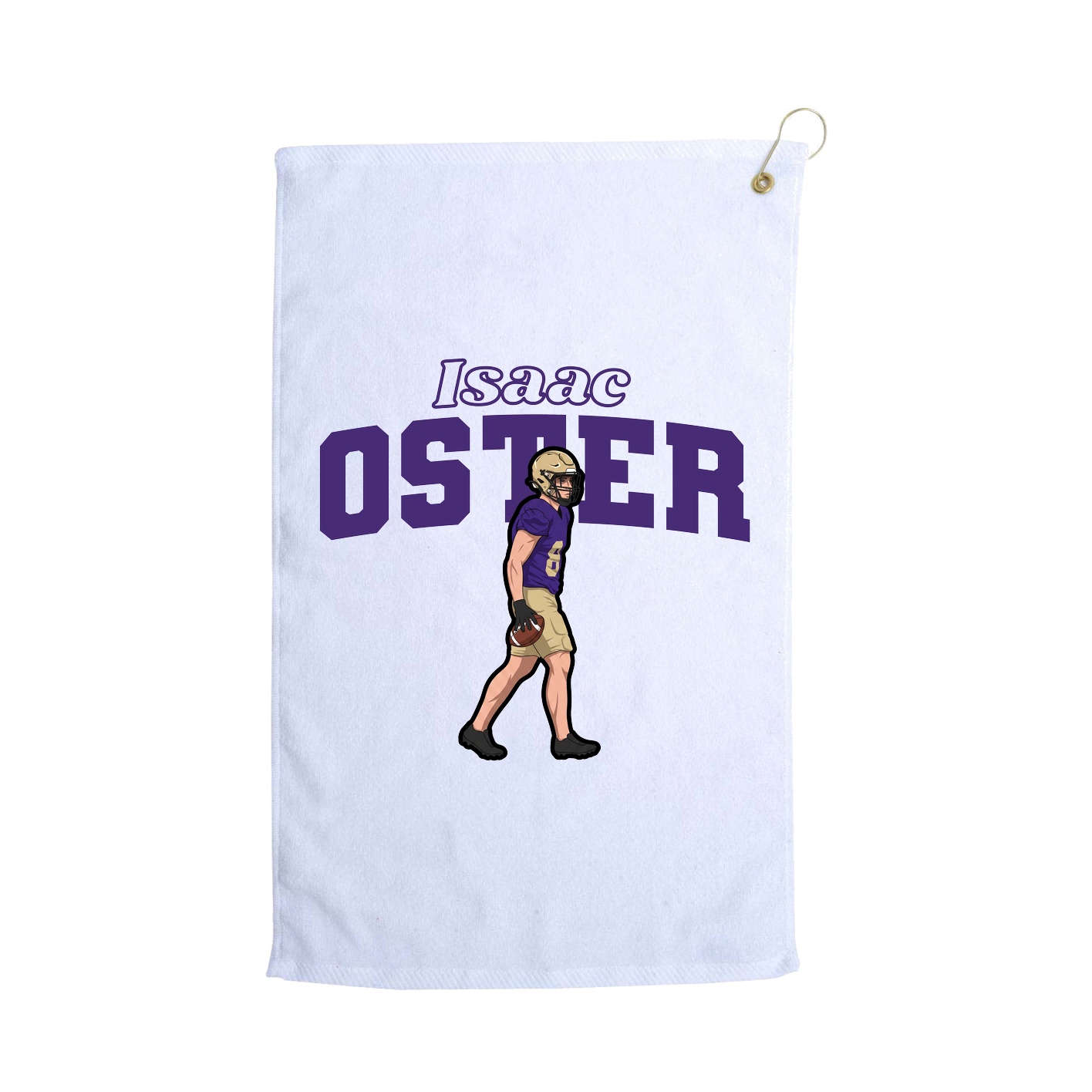 Golf Towel — Name Arch in White