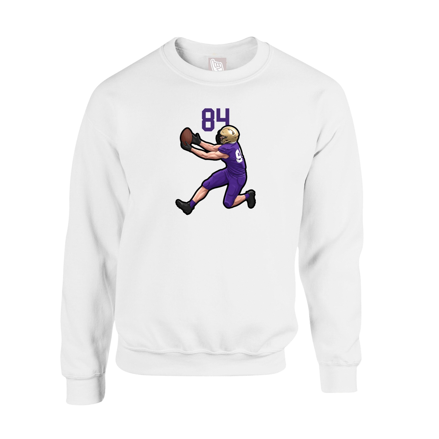 Fleece Crew — Number Top in White