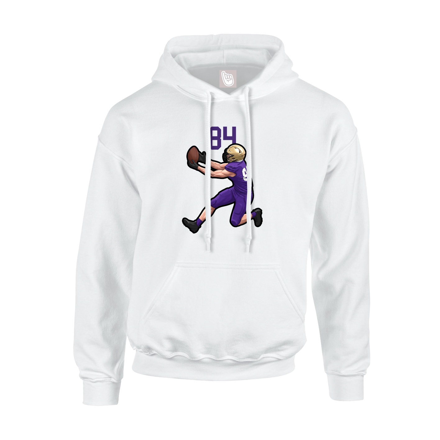 Youth Hoodie — Number Top in White