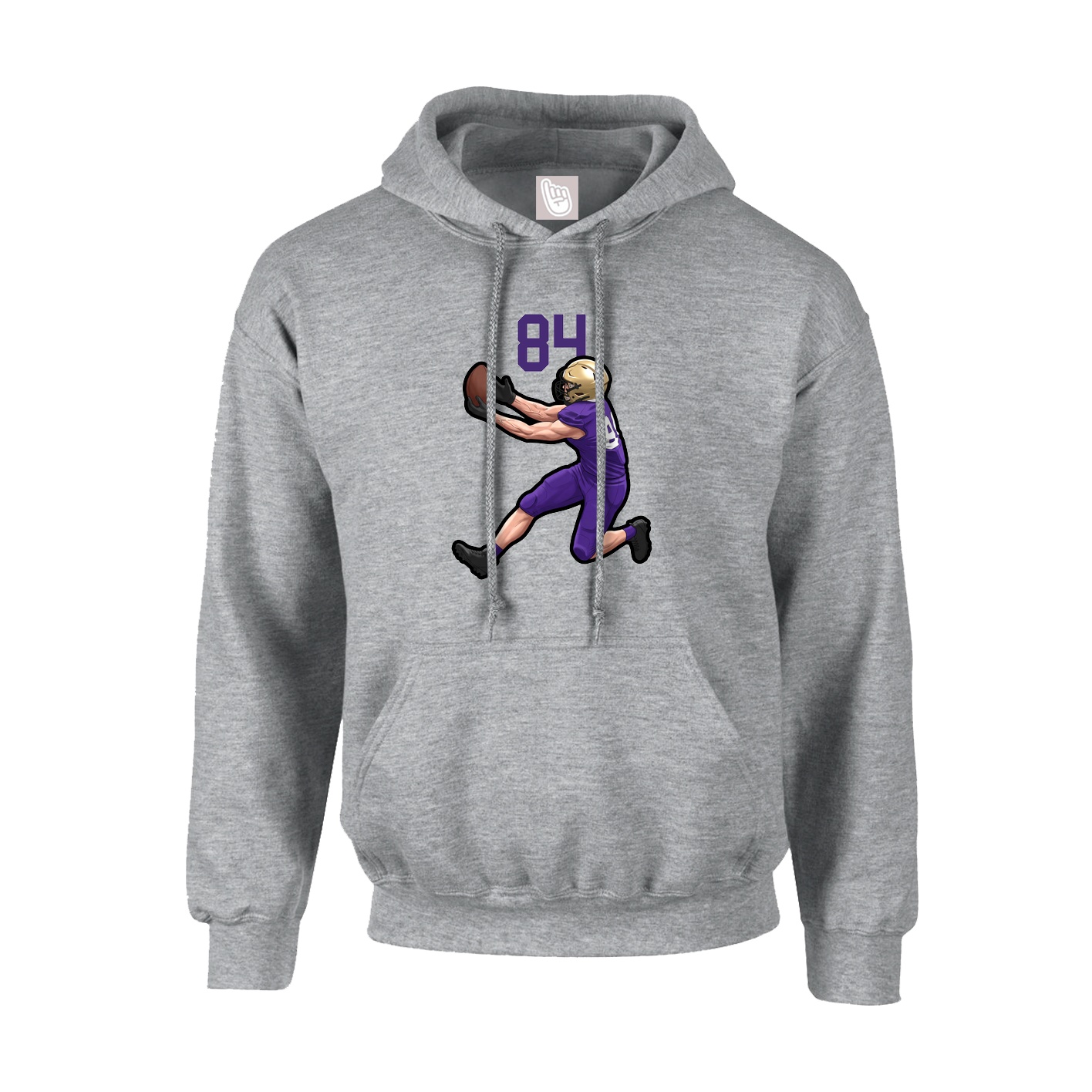 Youth Hoodie — Number Top in Grey