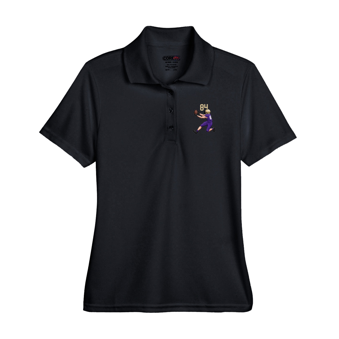 Performance Polo — Number Top in Black