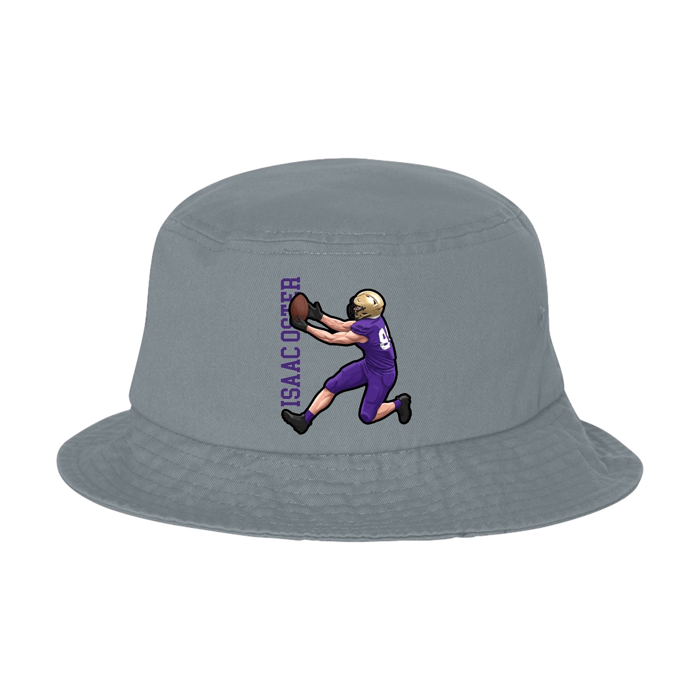 Bucket Cap — Name Vertical in Grey
