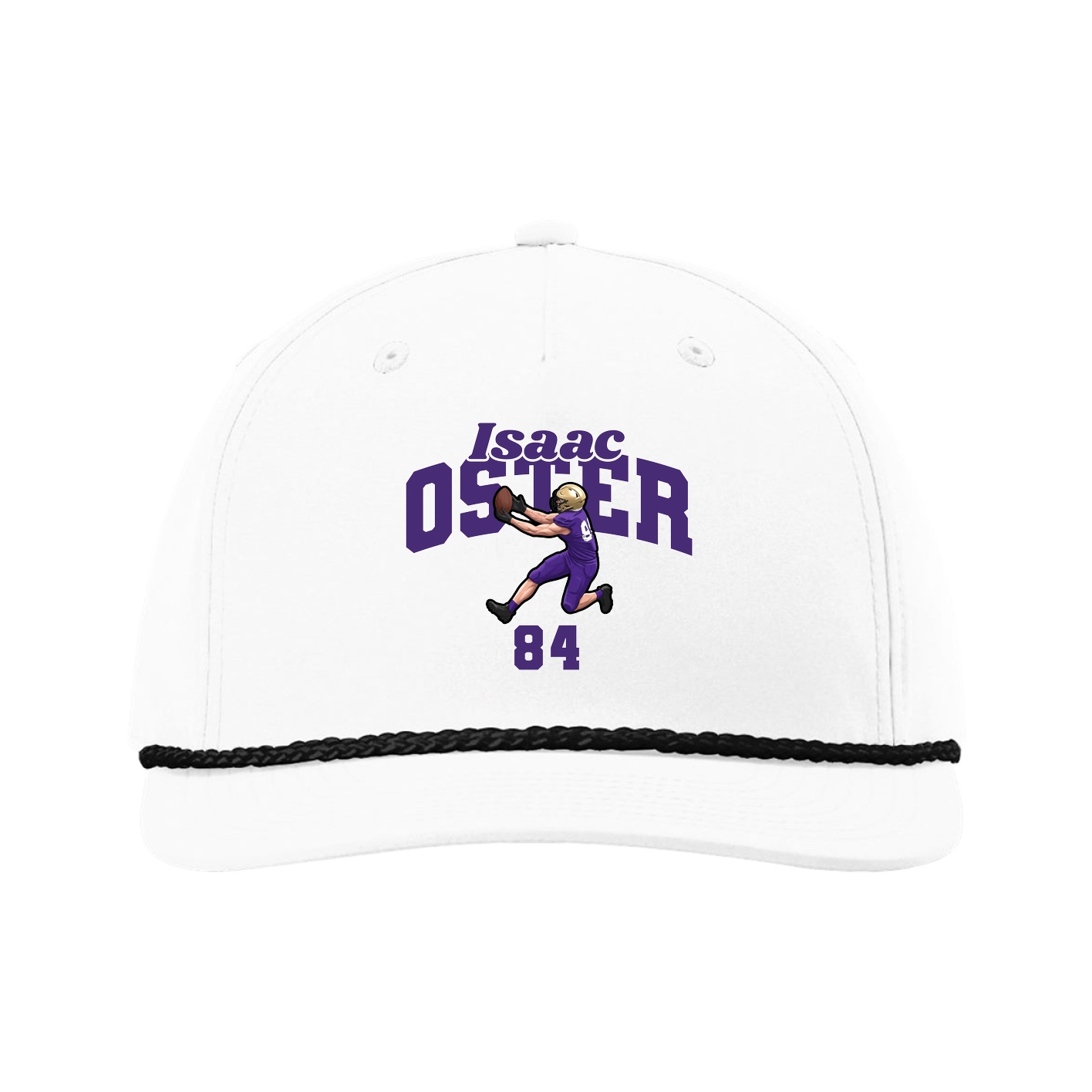 Five-Panel Classic Rope Cap — Signature Arch in White