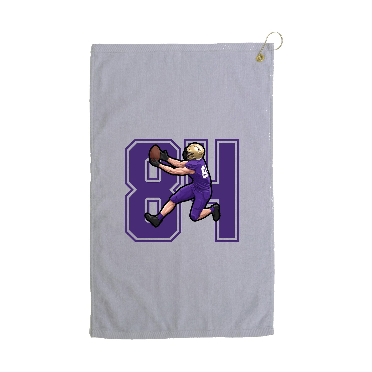 Golf Towel — Number in Grey