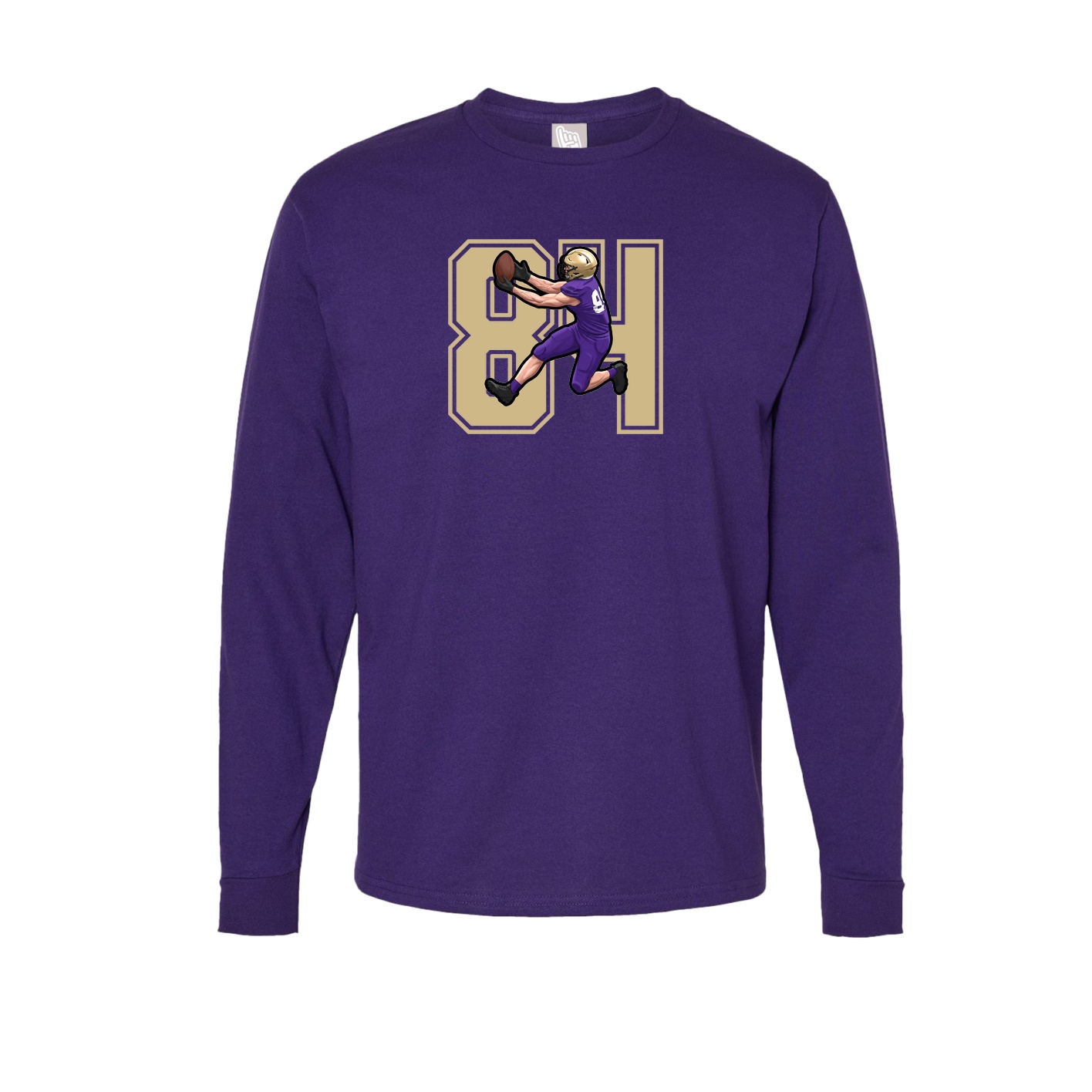 Long Sleeve Tee — Number in Purple