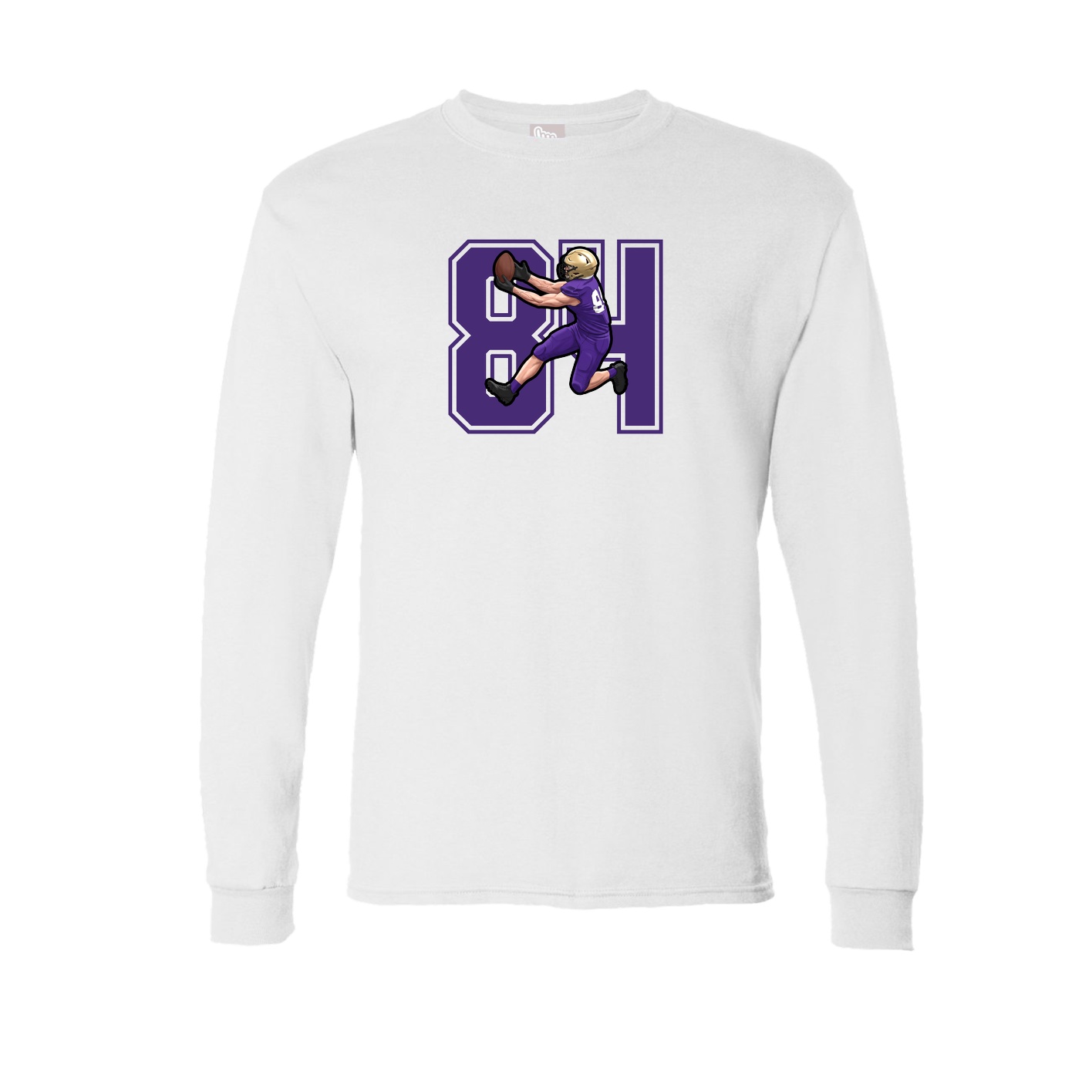 Long Sleeve Tee — Number in White