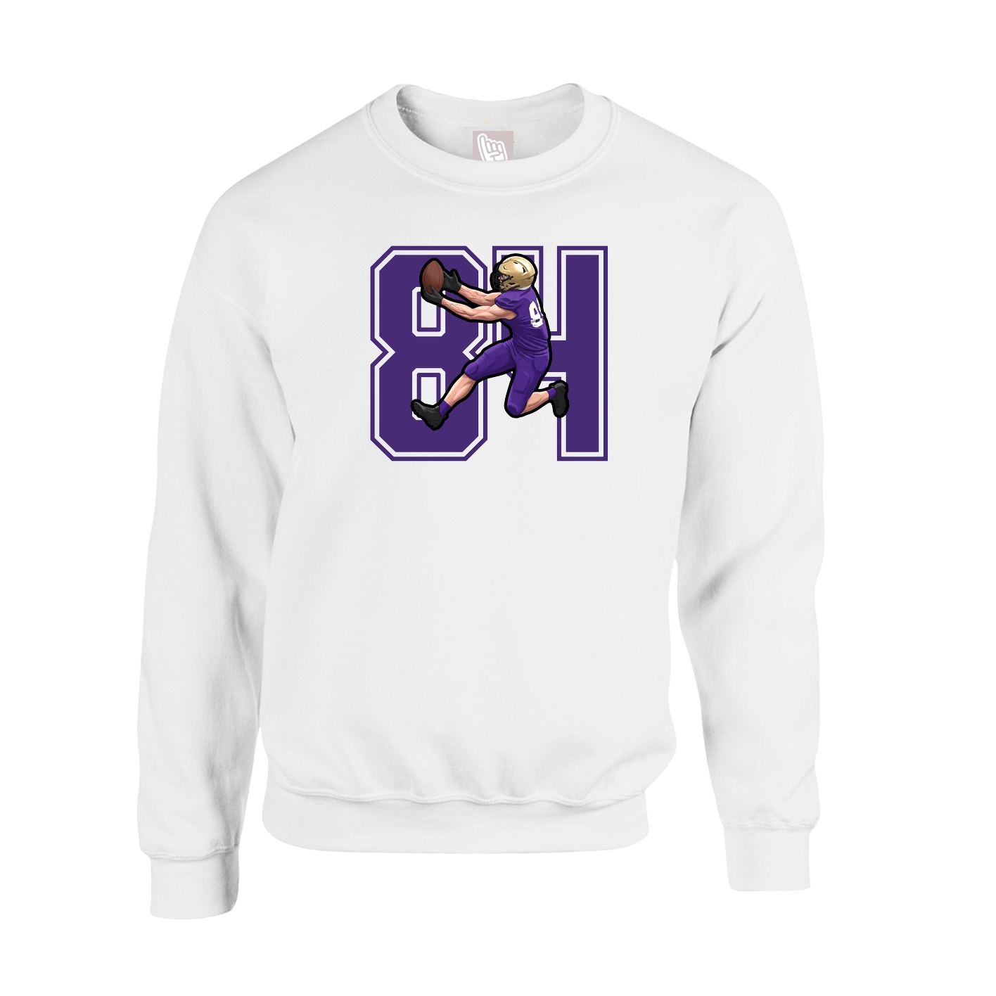 Fleece Crew — Number in White