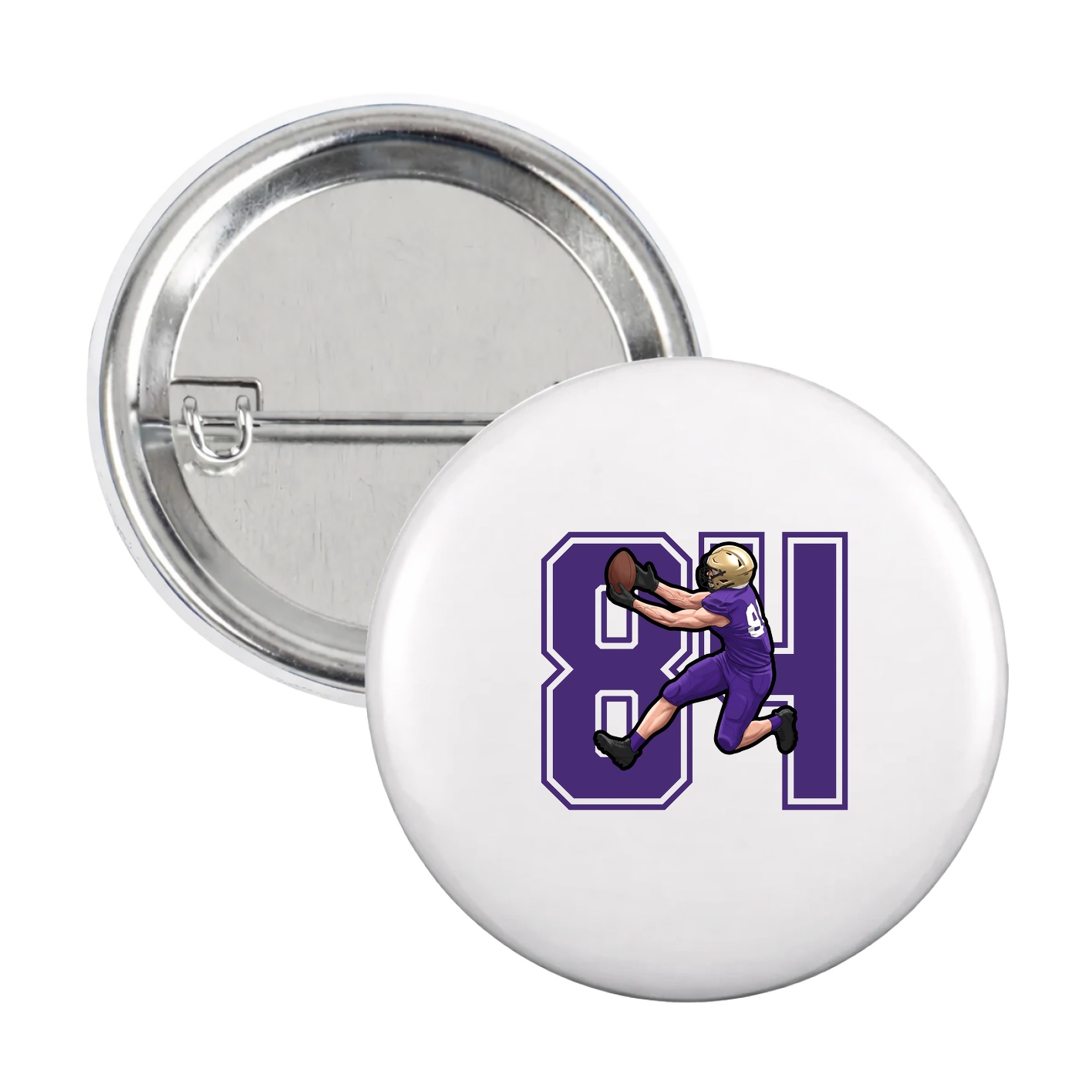 Game Day Button — Number in White