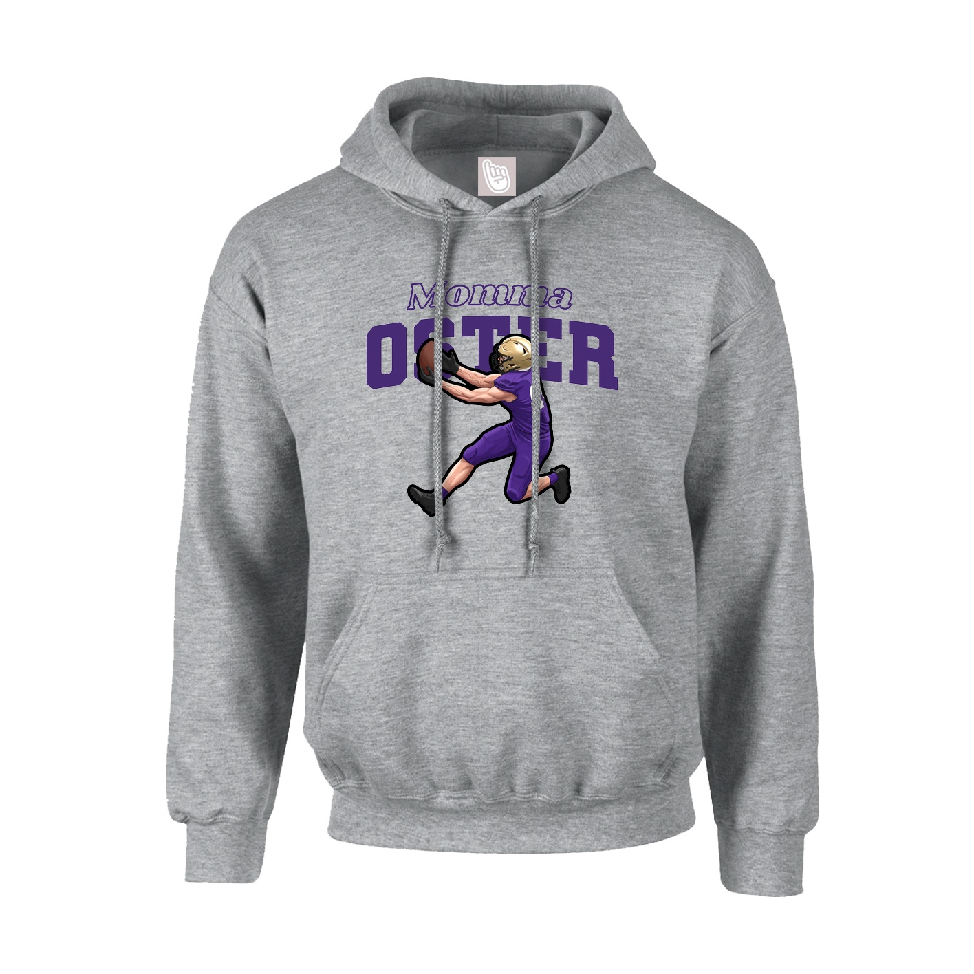 Youth Hoodie — Mothers Day Block in Grey
