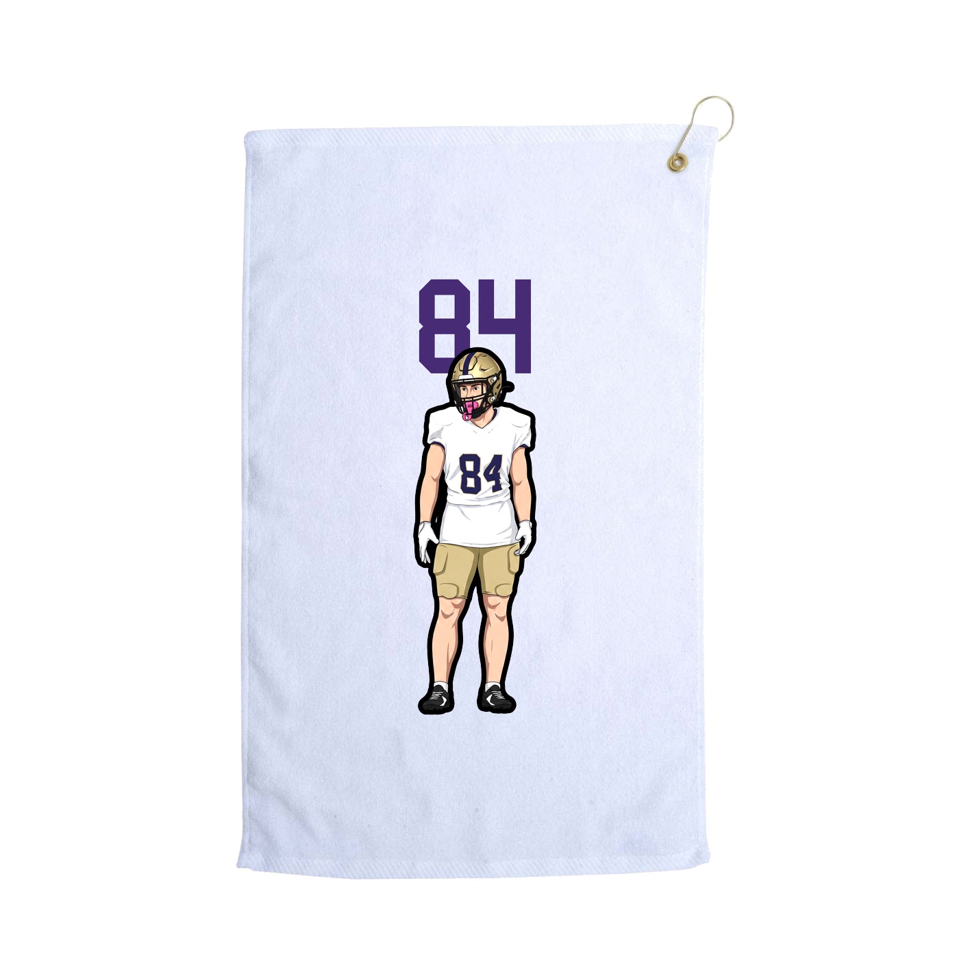 Golf Towel — Number Top in White