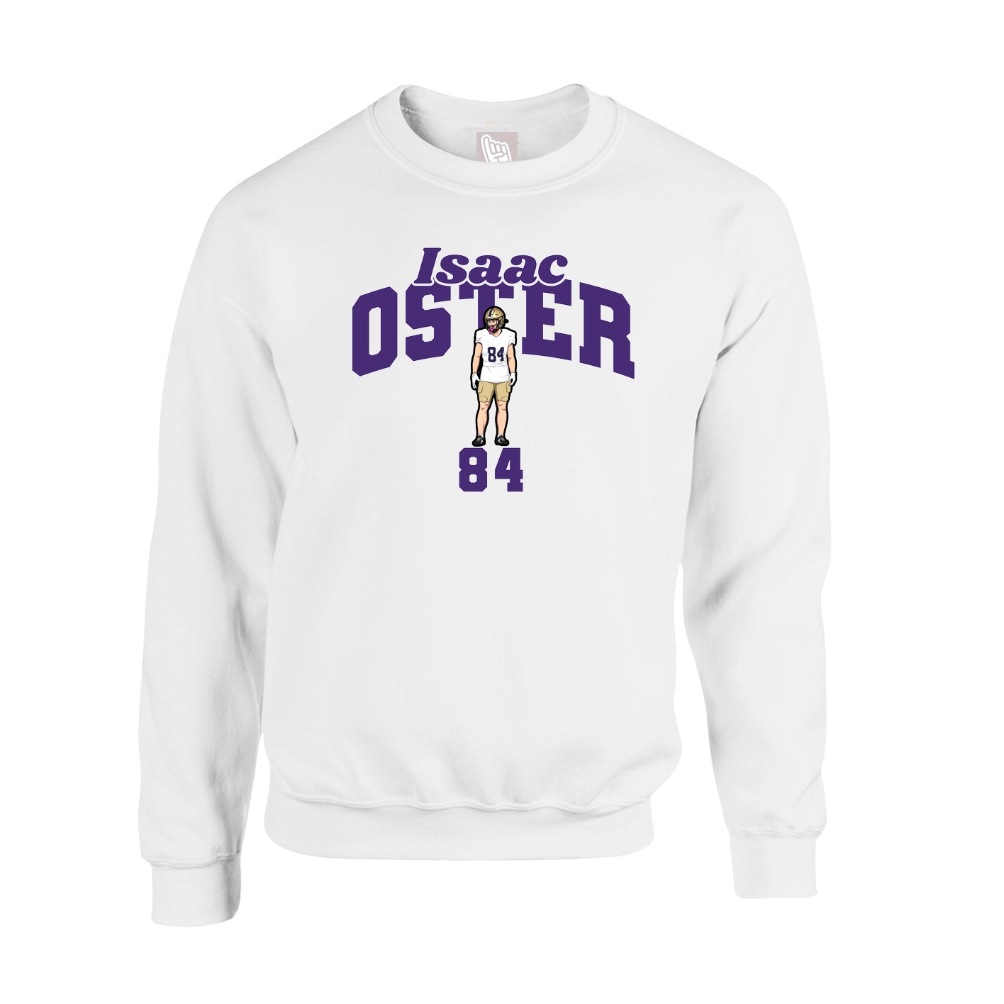 Fleece Crew — Signature Arch in White