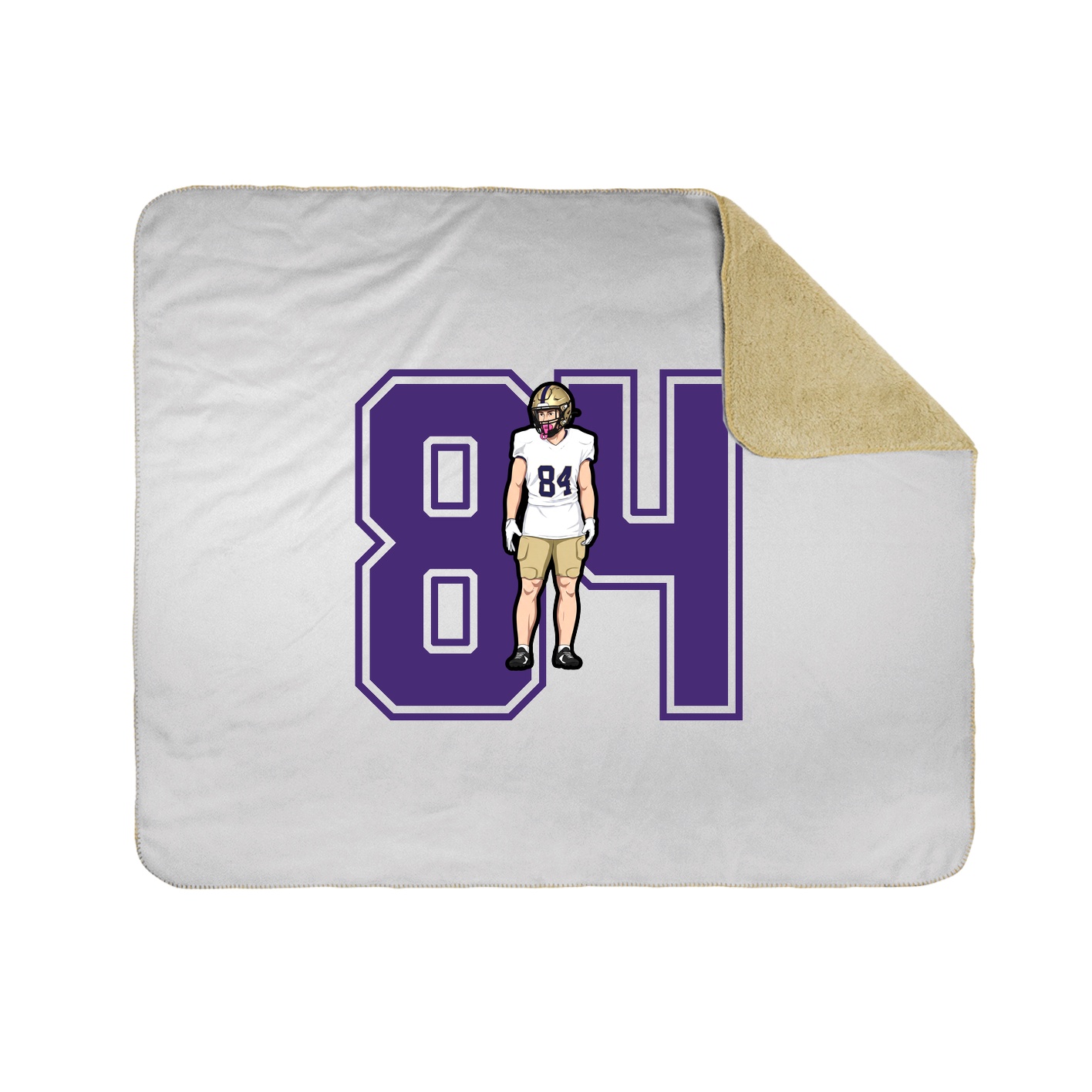 Throw Blanket — Number in White
