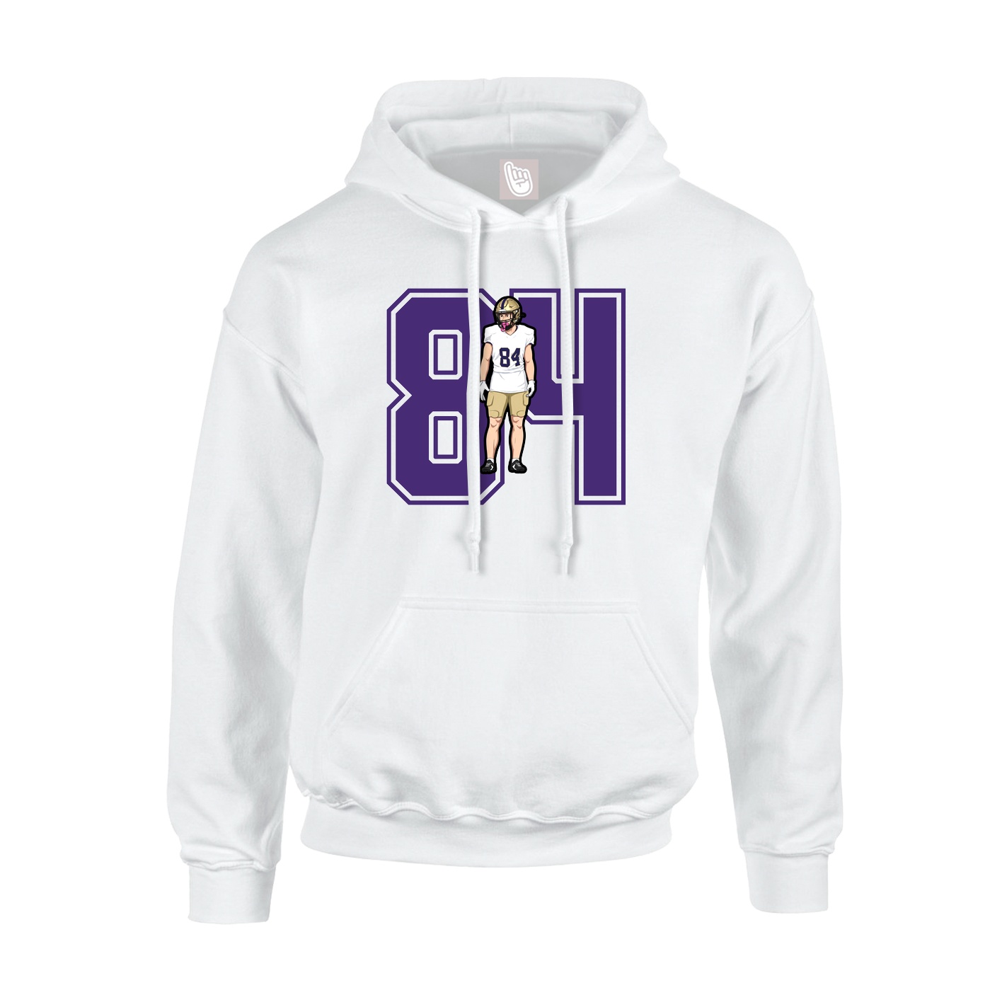 Youth Hoodie — Number in White