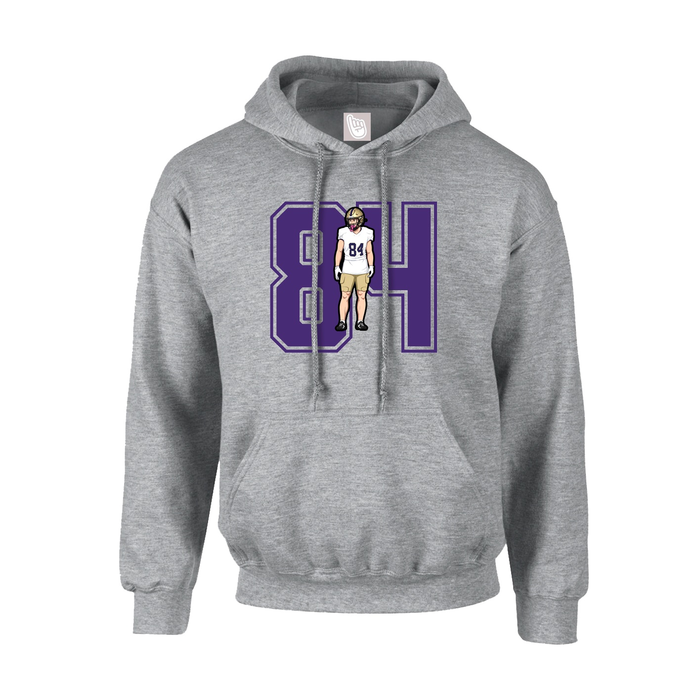 Youth Hoodie — Number in Grey